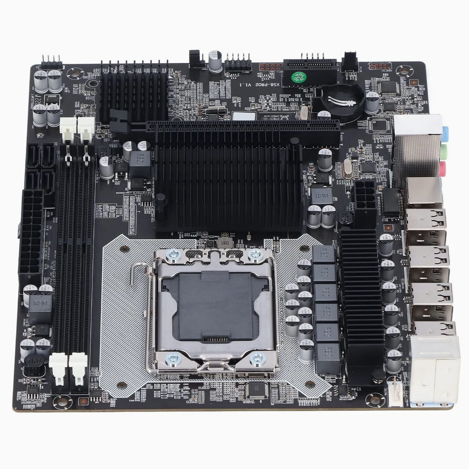 Cuifati Scheda Madre Desktop, Scheda Madre X58 LGA 1366 Gaming, 2 DIMM DDR3, Slot SATA 2.0, Slot per Scheda Grafica PCIE X16, Interfaccia di Rete RJ45