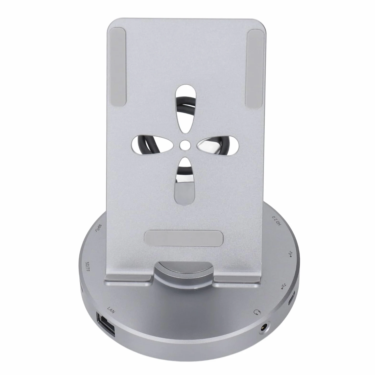 Demeras Docking Station Hub USB 10 in 1 con Supporto per Tablet Laptop e Console di Gioco in Lega di Alluminio