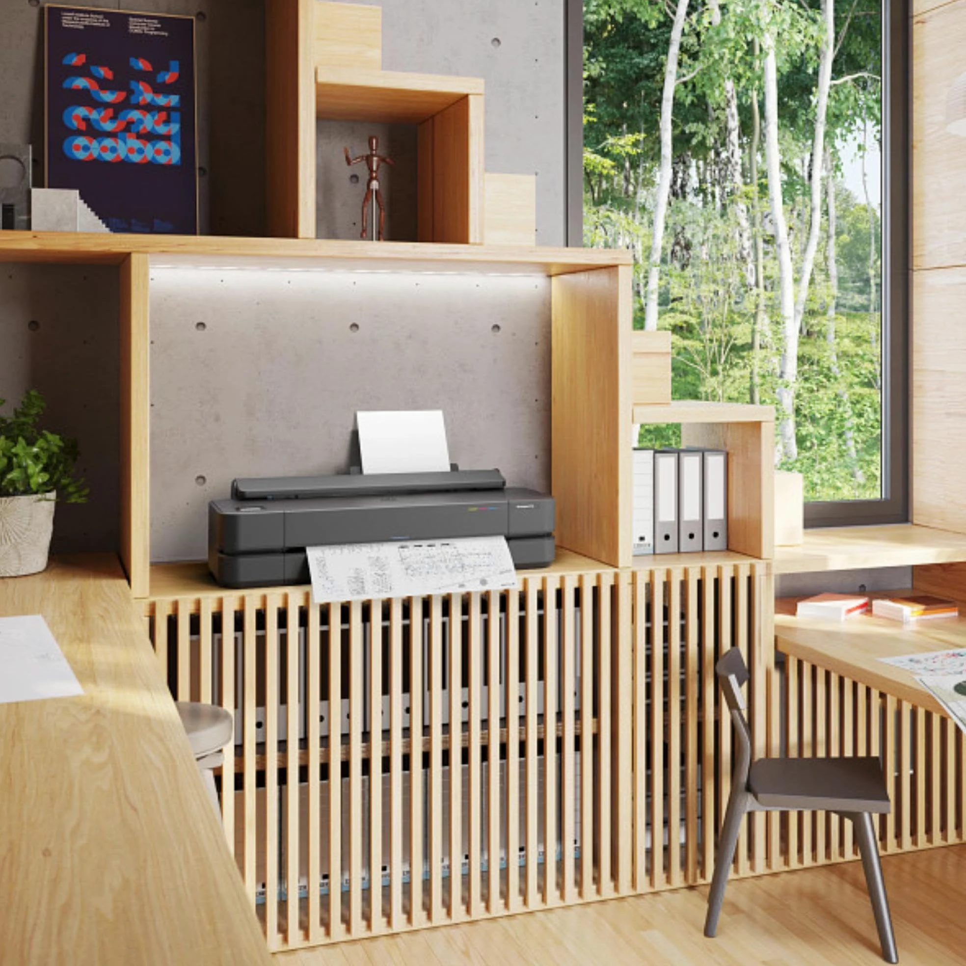 HP DesignJet T210 Stampante per Grandi Formati da 61 cm 8AG32D, Formati supportati da A4 ad A1, velocità 59 Pagine A1 all’Ora, Gigabit Ethernet, USB, Wi-Fi, Garanzia 1 Anno, Nero