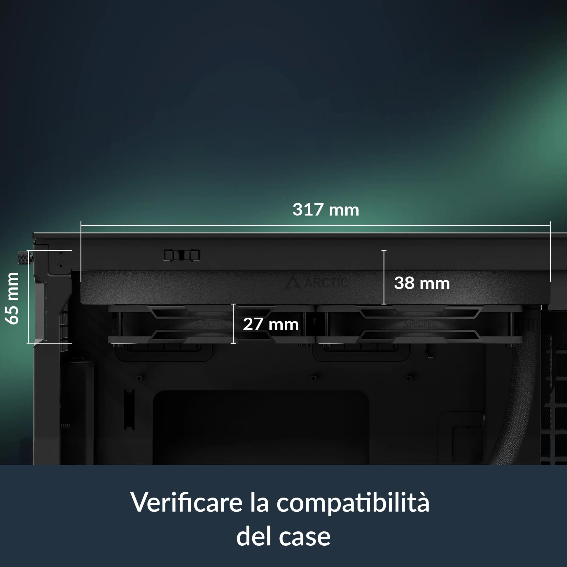 ARCTIC Liquid Freezer III Pro 280 - Dissipatore AIO per CPU, 2 x 140 mm Raffreddamento a Liquido, Radiatore da 38 mm, Pompa PWM, Ventola VRM, AM5/AM4, Intel LGA1851/1700 Telaio di Contatto - Nero
