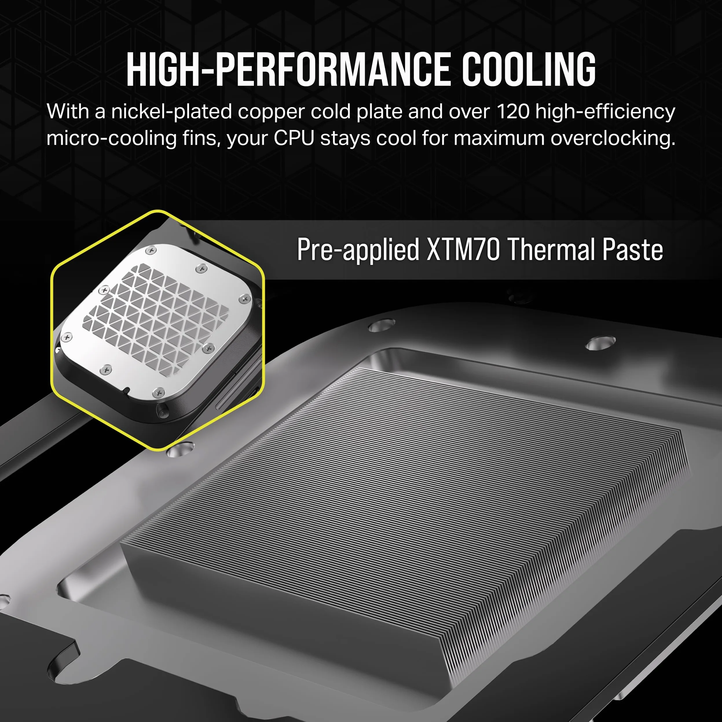 CORSAIR XC7 RGB ELITE LCD Waterblock per CPU - Schermo LCD IPS 480x480-31 LED RGB - USB-C - Adatto per Intel LGA 1700, AMD AM5 e precedenti - Grigio Invisibile
