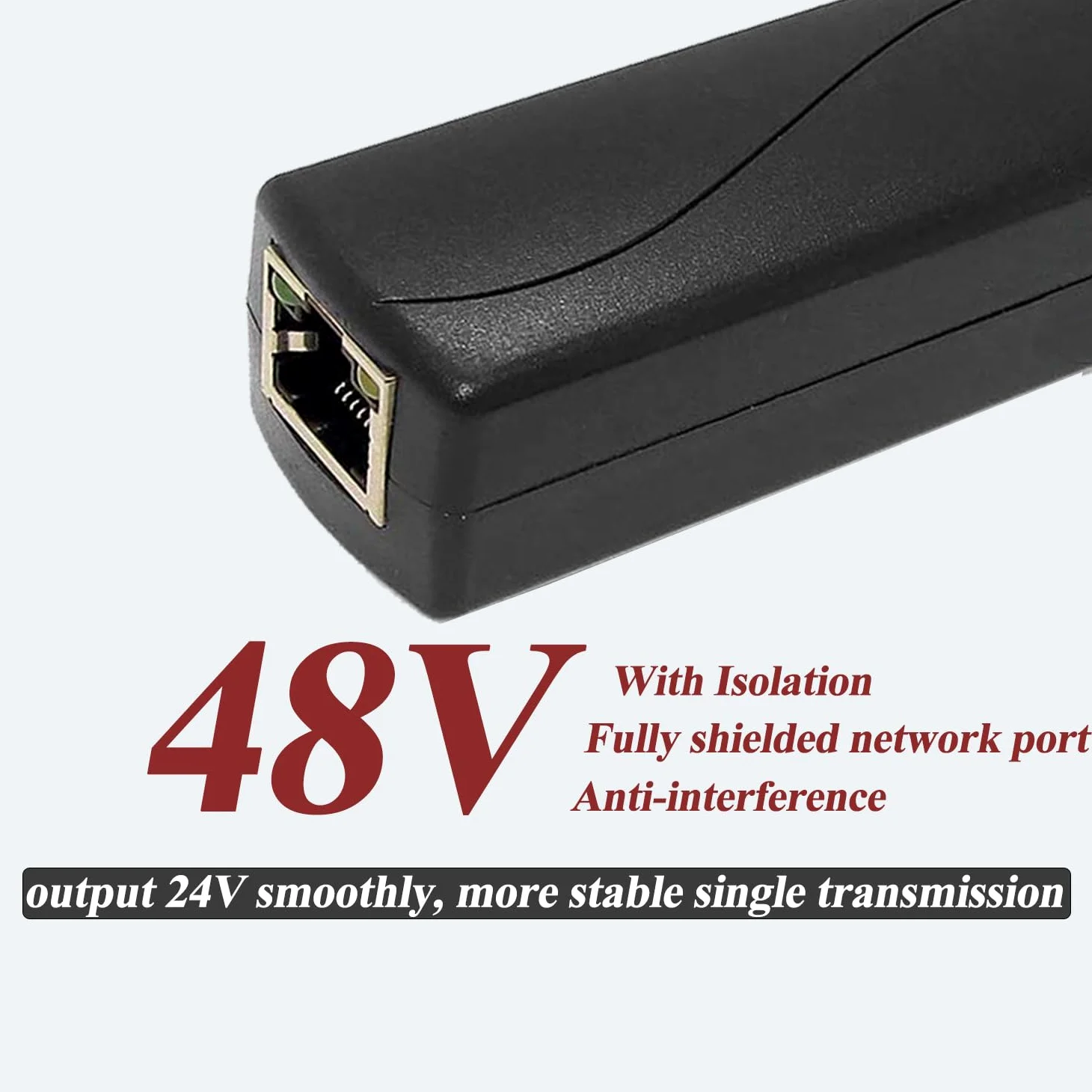 Convertitore PoE 48V a 24V PoE, uscita porta RJ45 24V/1A, 24W max, IEEE802.3 af/at, adattatore PoE passivo per dispositivi di alimentazione passiva 24V, Plug and Play (PS5724AT-RJ)
