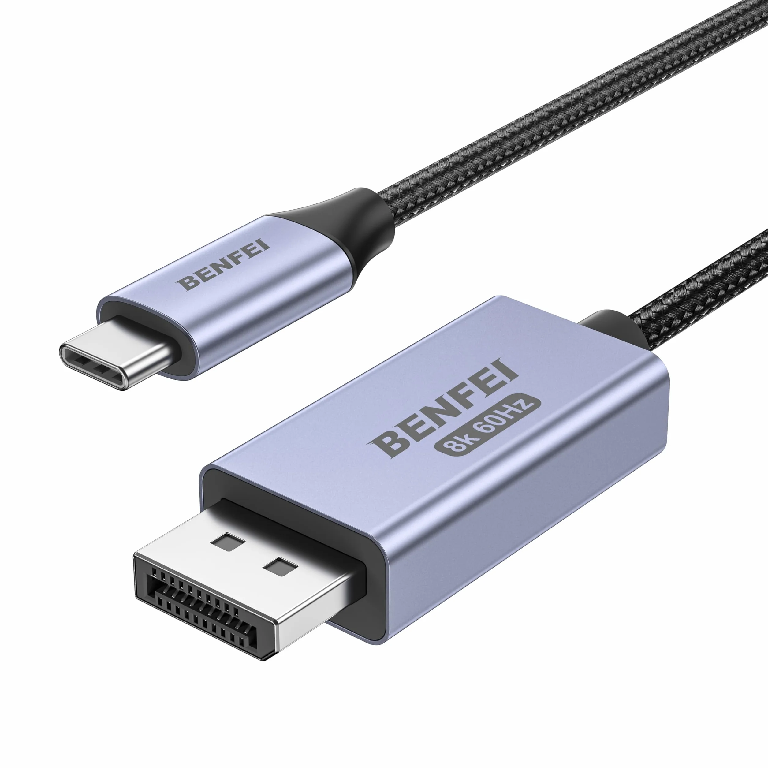 BENFEI Cavo USB C a DisplayPort 1.4 bidirezionale 1.8M, supporto 8K@60Hz 4K@240Hz (Thunderbolt 4 a DisplayPort Cable, DisplayPort to USB C Cavo) Grigio - Non per monitor portatile USB-C
