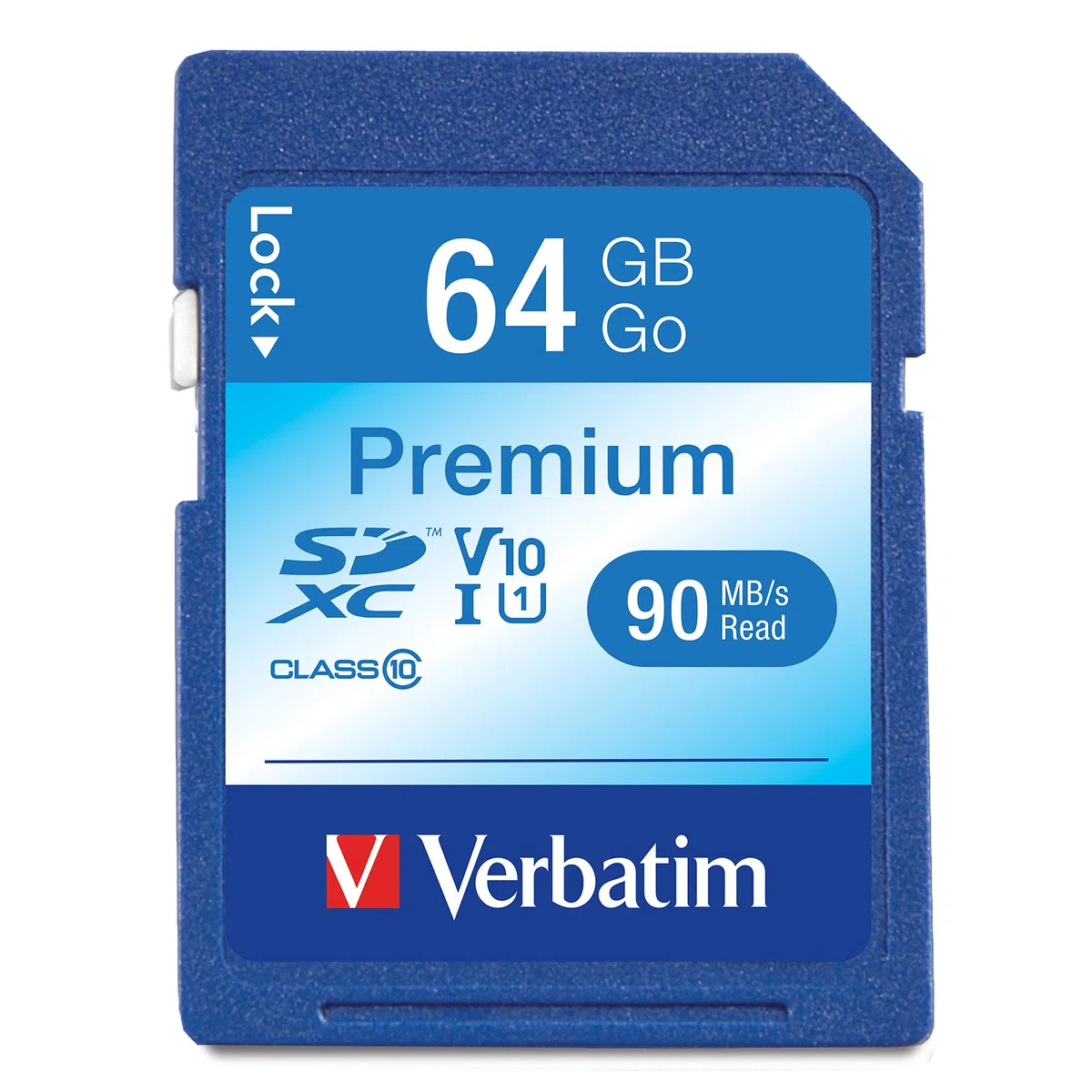 Verbatim Scheda di memoria SDXC Premium U1-64 GB - Scheda SD per video Full HD - scheda con protezione scrittura integrata - Scheda di memoria nera - Scheda SD per fotocamera, PC ecc.