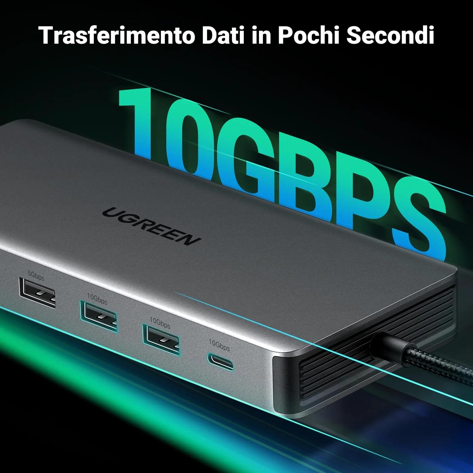 UGREEN Revodok Pro 313 Docking Station Triple Display, 13-in-1 USB C Dock con doppia HDMI, DP, 10 Gbps USB-C e USB-A Data Port, 100W PD, Ethernet, SD/TF, 3.5mm Audio per XPS, Thinkpad e altro