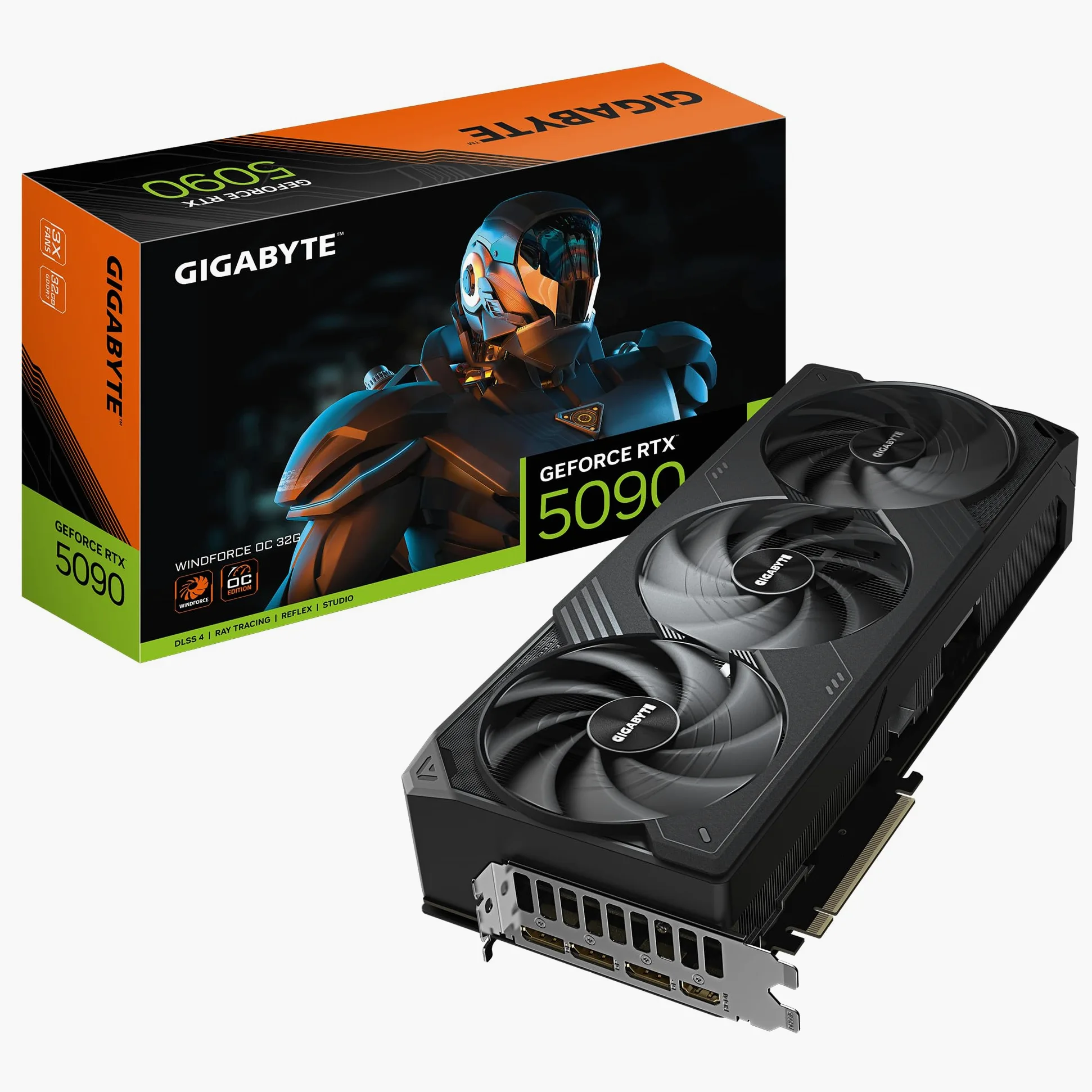 Gigabyte GeForce RTX 5090 WINDFORCE OC 32G Scheda Grafica - 32 GB GDDR7, 512 bit, PCI-E 5.0, 2467MHz Frequenza Base, 3 x DP 2.1a, 1 x HDMI 2.1b, NVIDIA DLSS 4, GV-N5090WF3OC-32GD