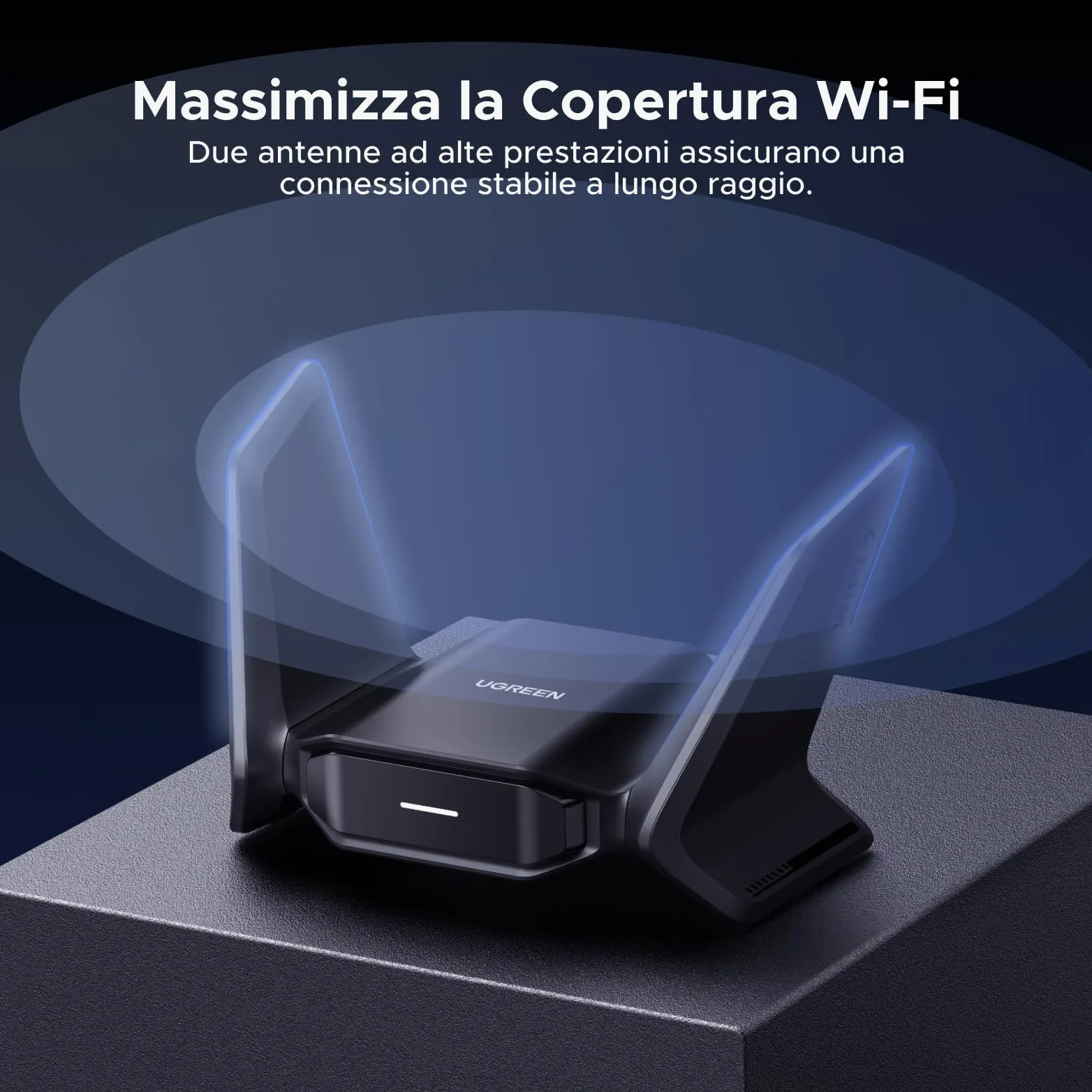 UGREEN Chiavetta WiFi 7 BE6500 Potente Adattatore USB Senza Fili Tribanda 6GHz 5GHz 2.4GHz Dongle USB WiFi Rete Modalità Soft AP Cifratura WPA3 Driver Integrato Compatibile con Windows 11 10