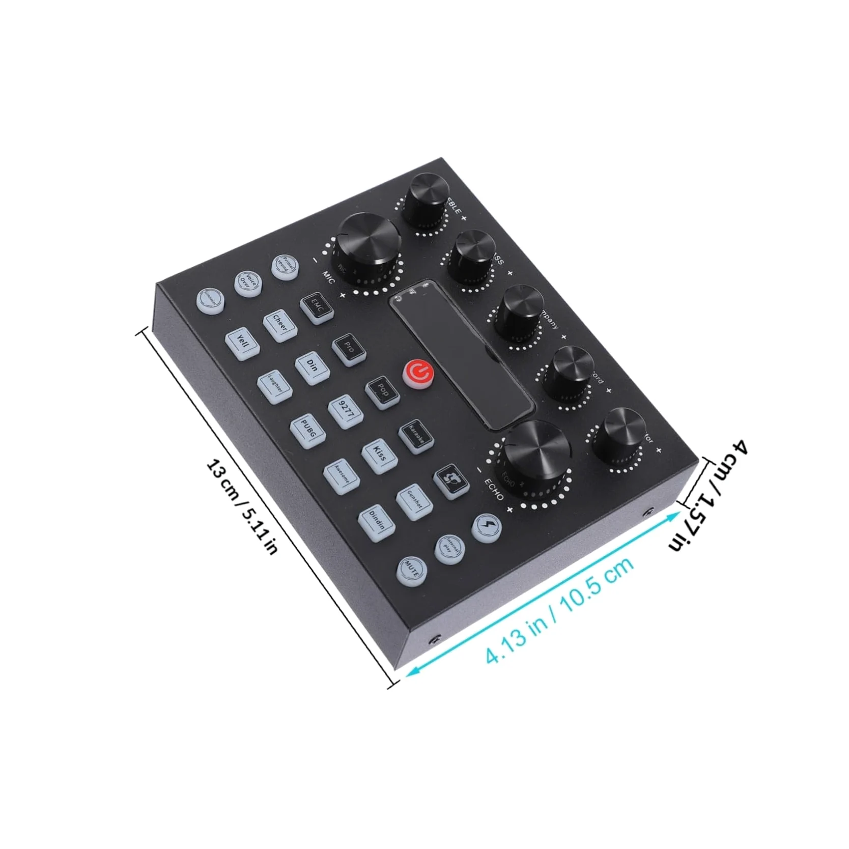 Scheda Audio Esterna per Adulti con Compatibilità Computer e Tablet, Capacità 800 mA e Regolazione Riverbero in Shell Nero