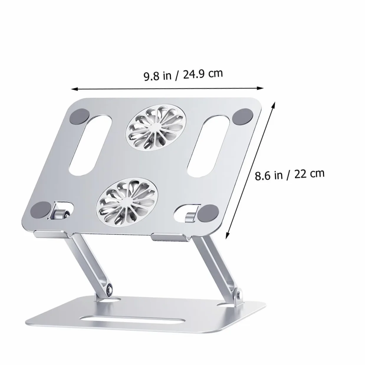 Artibetter Supporto Raffreddamento Laptop in Lega di Alluminio Doppia Ventola, Altezza Regolabile e Struttura Robusta per Laptop e Tablet Fino a 17,3 Pollici