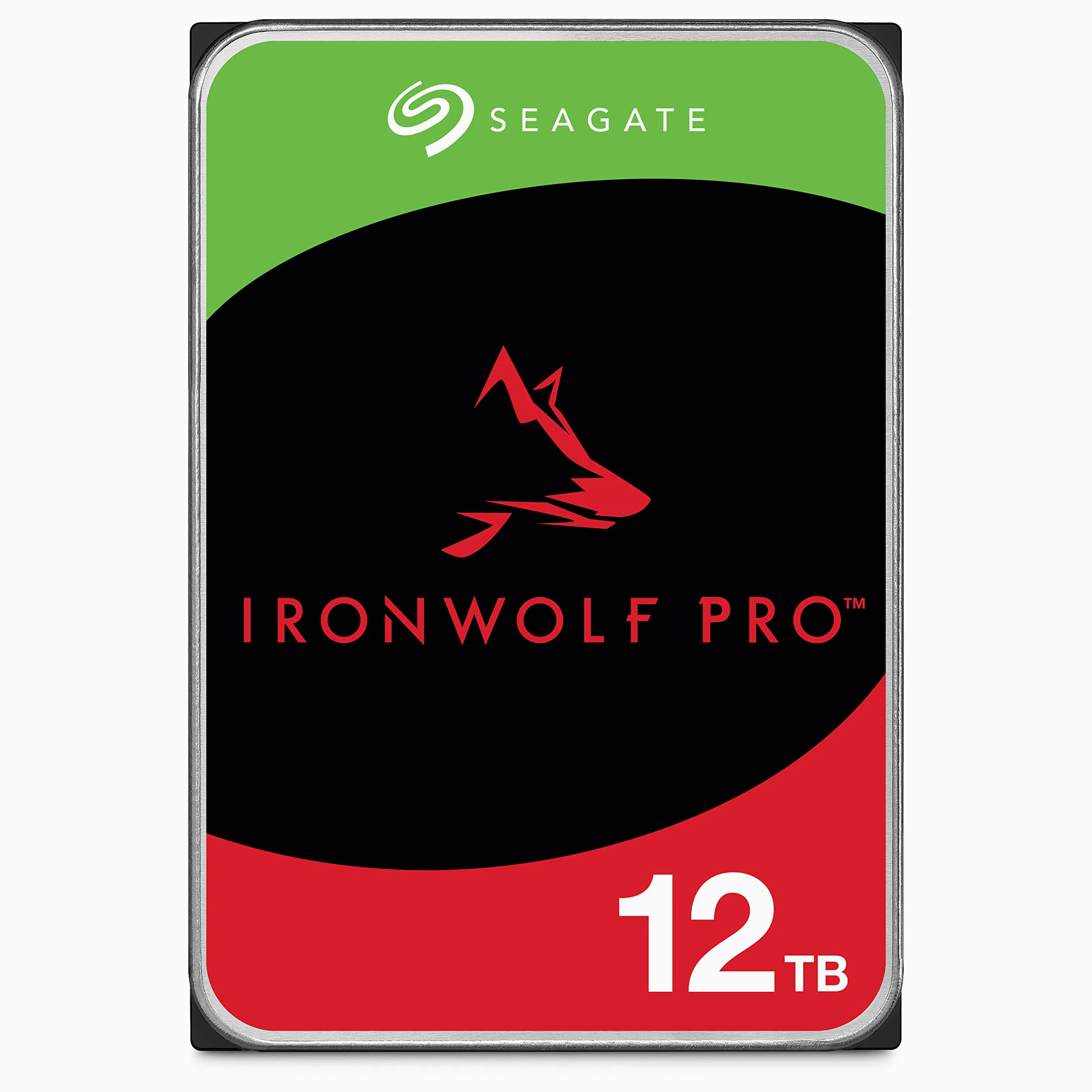 Seagate Ironwolf Pro da 12 TB Unità SATA da 6 Gbit/s, HDD, CMR 3.5" 7200 giri/min, Cache da 256 MB per NAS con Sistema RAID, Servizio di Recupero Dati Rescue 12000NE0007