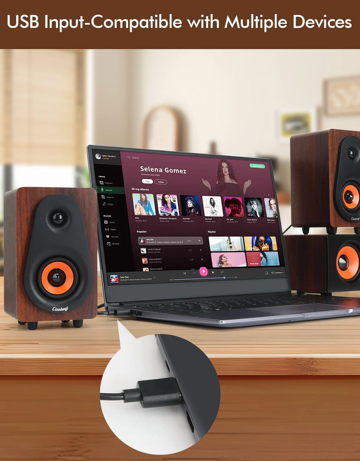 2.1 Altoparlante per computer con subwoofer, altoparlante stereo doppio, Bluetooth/USB Dual Mode, controllo volume, sistema audio desktop per computer portatile/PC