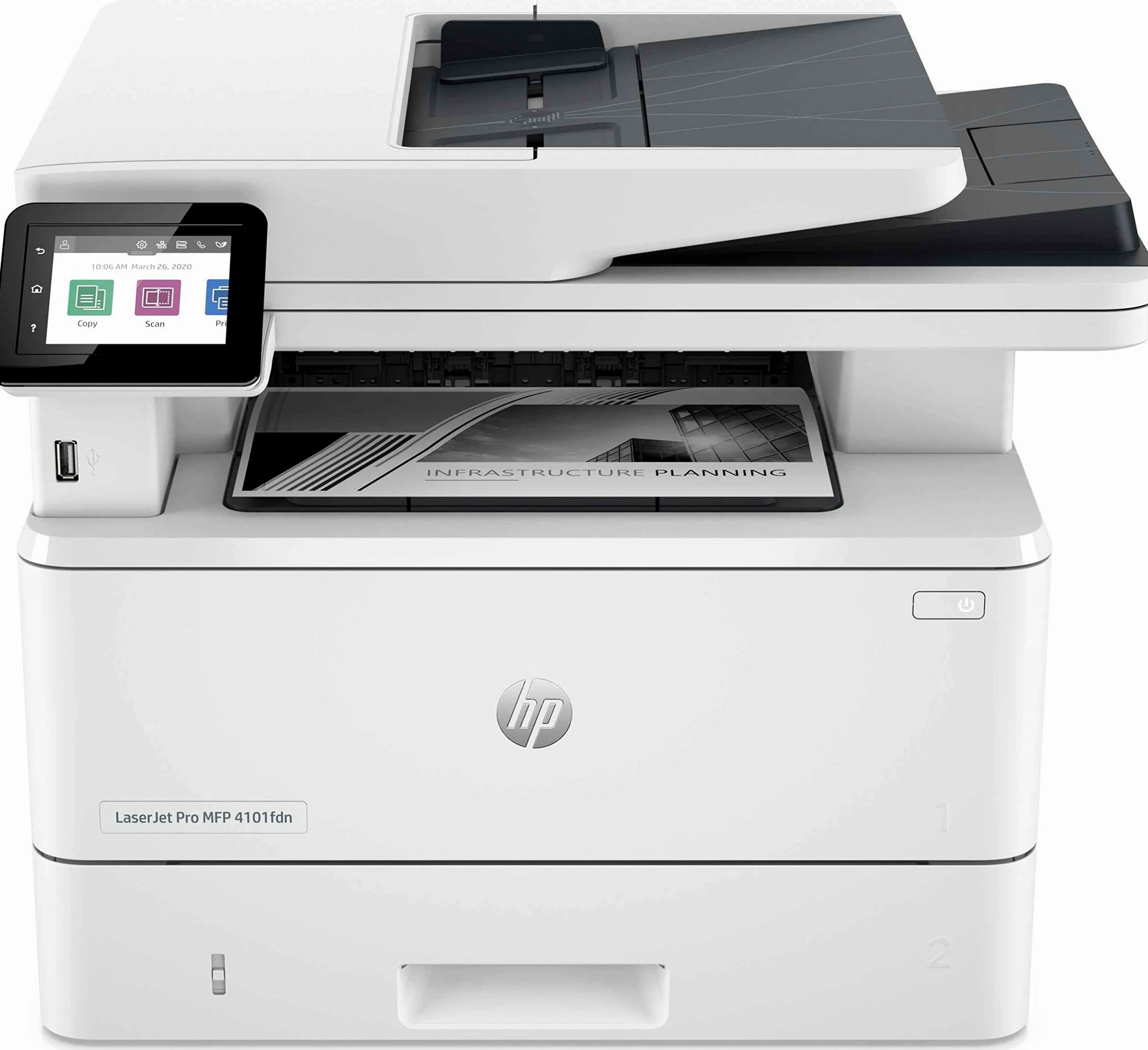 HP - LaserJet Pro 4102dw Wireless Multifunction Bianco e nero Stampante, Fotocopiatrice, Scanner Duplex
