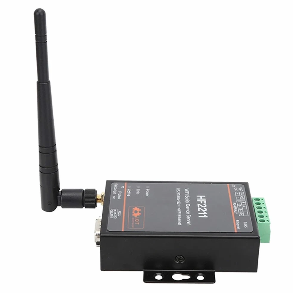 HF2211 Industrial Serial Port Server per rs232 per rs485 RS422 al modulo convertitore Ethernet con WiFi per modbus TCP Supporto per sistemi di controllo di automazione