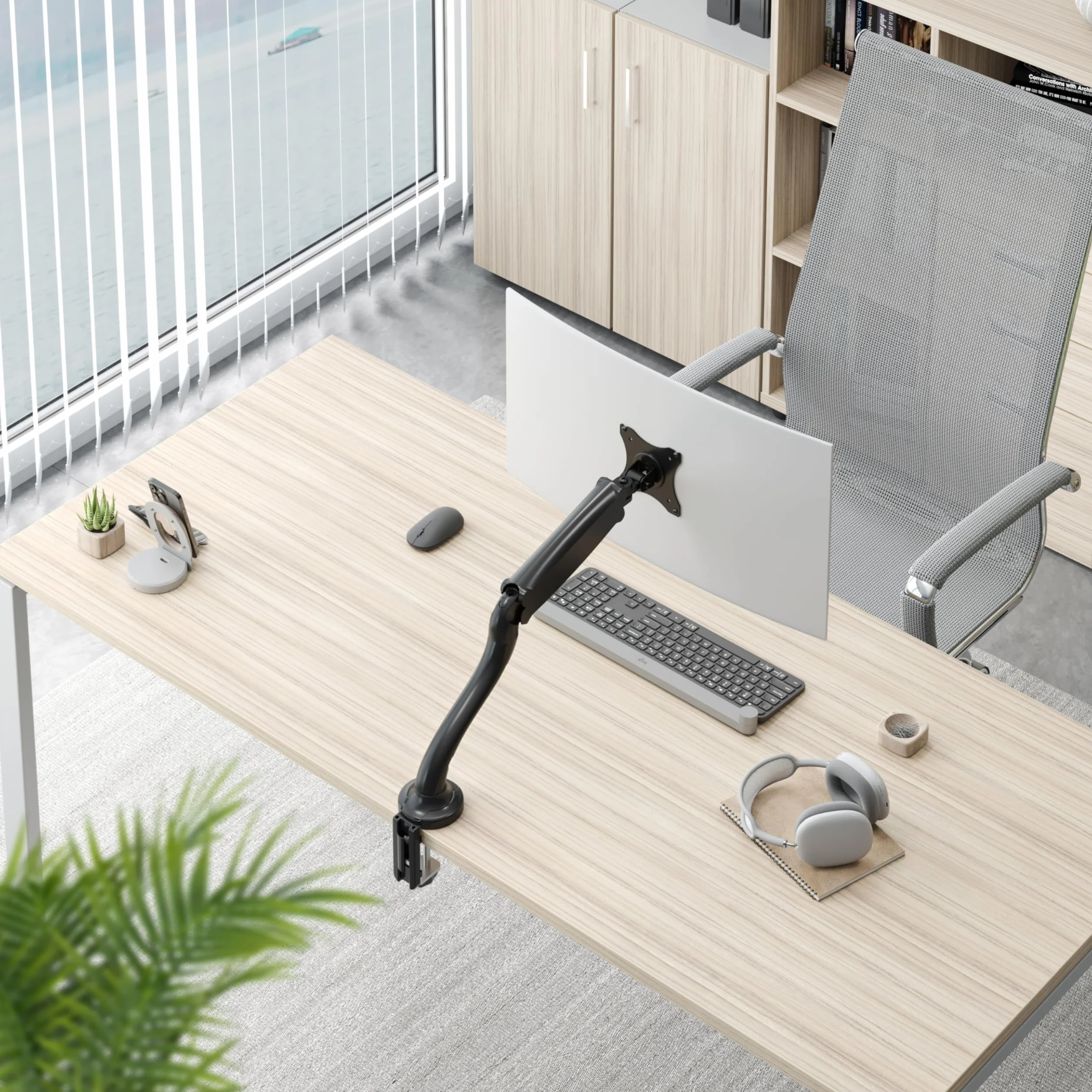 RICOO TS6511 Supporto monitor da scrivania 13-27 pollici per 13 27 pollici girevole inclinabile fino a 8 kg max VESA 100x100