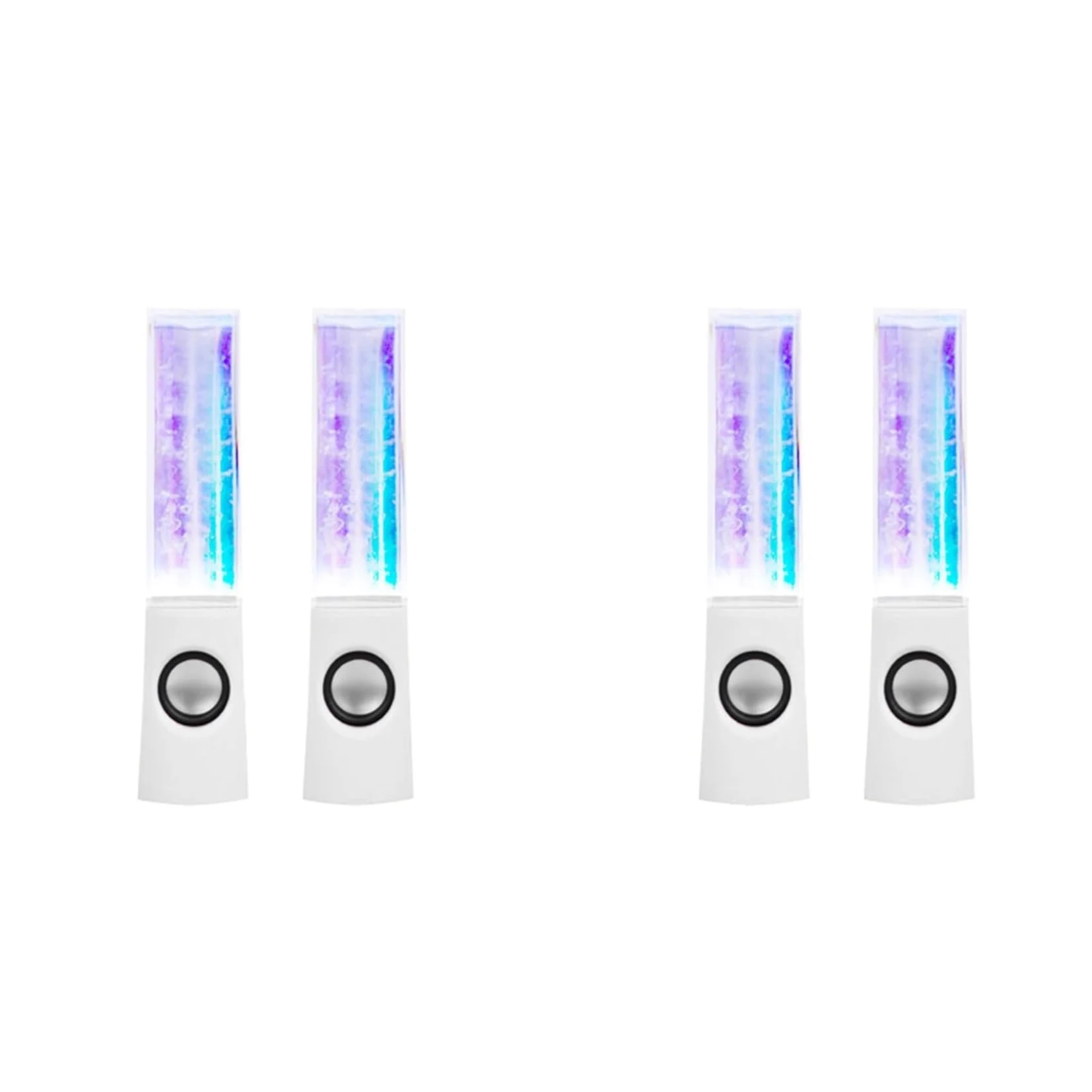 4PZ Altoparlanti Luminosi Un LED Dancing Water Music Fountain Light per PC Laptop per Telefono Altoparlante Stereo da Scrivania Portatile Bianca