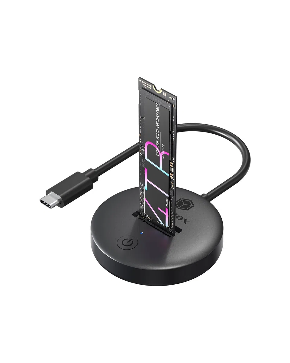 ICY Box DockingStation NVMe & SATA M.2 SSD, USB-C 3.1 Gen 2, 10 Gbps, senza attrezzi, IB-1610MCD-C31
