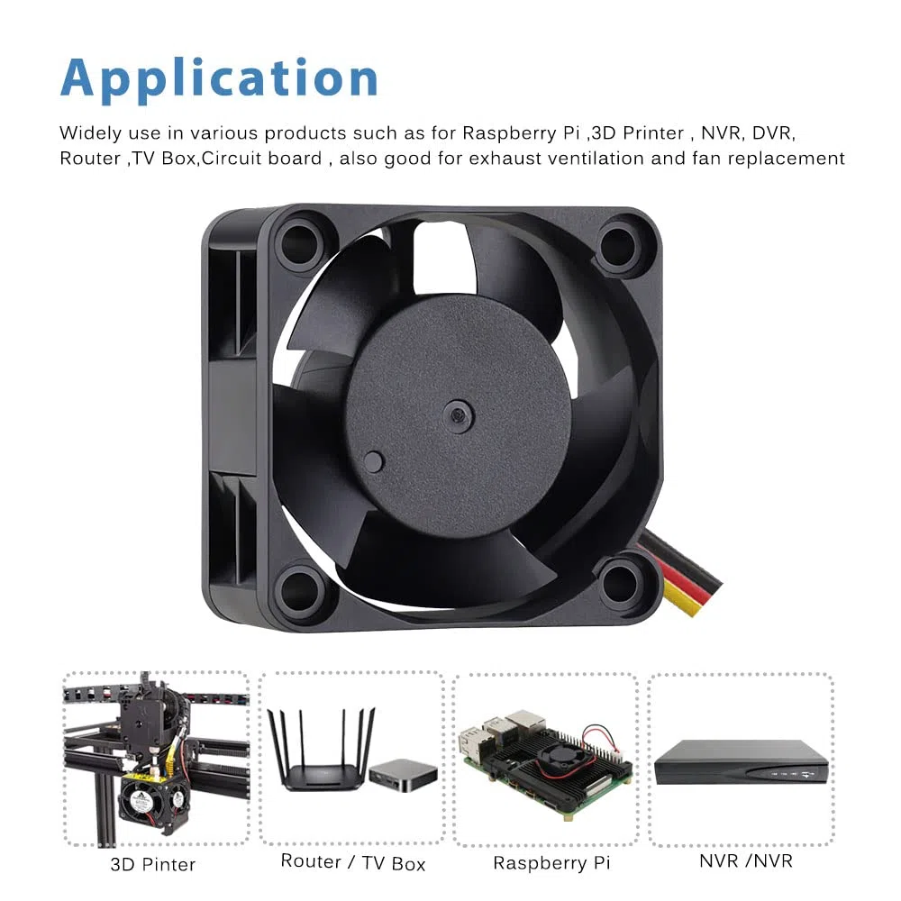 DC 12V 40mm x 20mm Ventola di raffreddamento 3-Pin Brushless Fan Cooler Mini dissipatore di calore