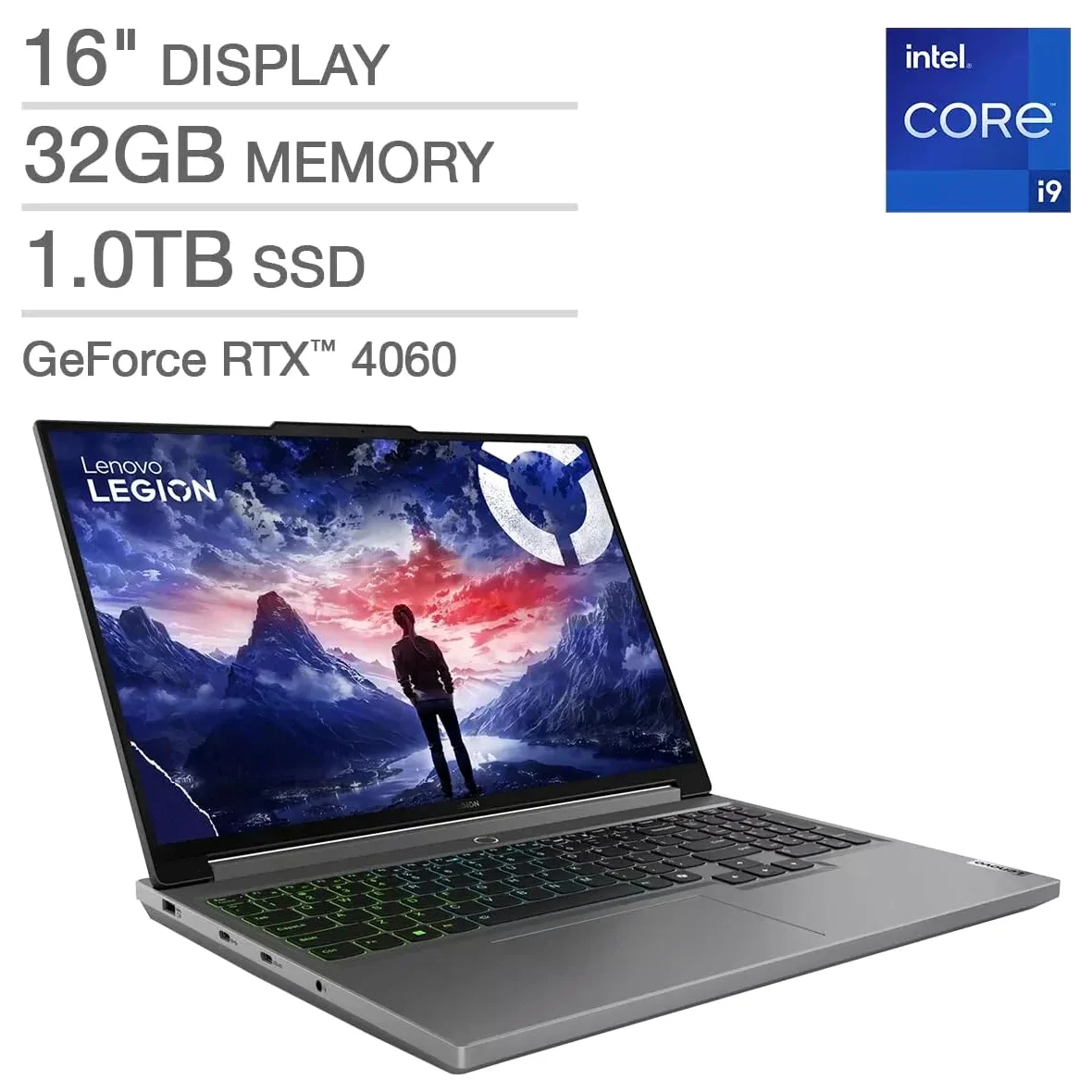 Lenovo Legion 5i - Computer portatile da gioco, con unità CD/DVD esterna e durata dell'ufficio, display da 16" a 165 Hz, Intel 24-Core i9-14900HX, RTX 4060, KB retroilluminato, Win 11 Pro, con