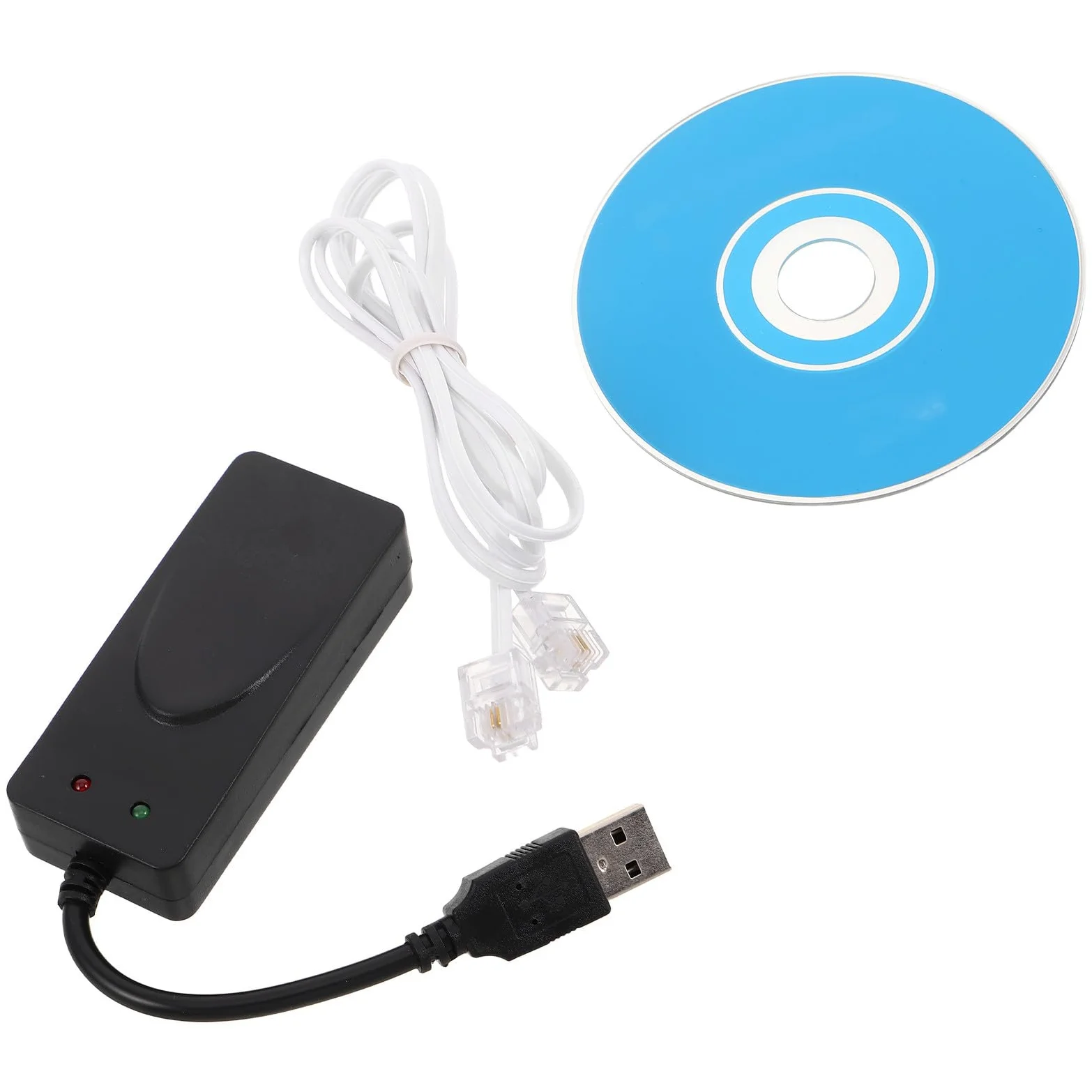 Modem fax USB - Adattatore modem esterno a doppia porta alta velocità per connettività, accessori per computer per reti domestiche e per ufficio 56K