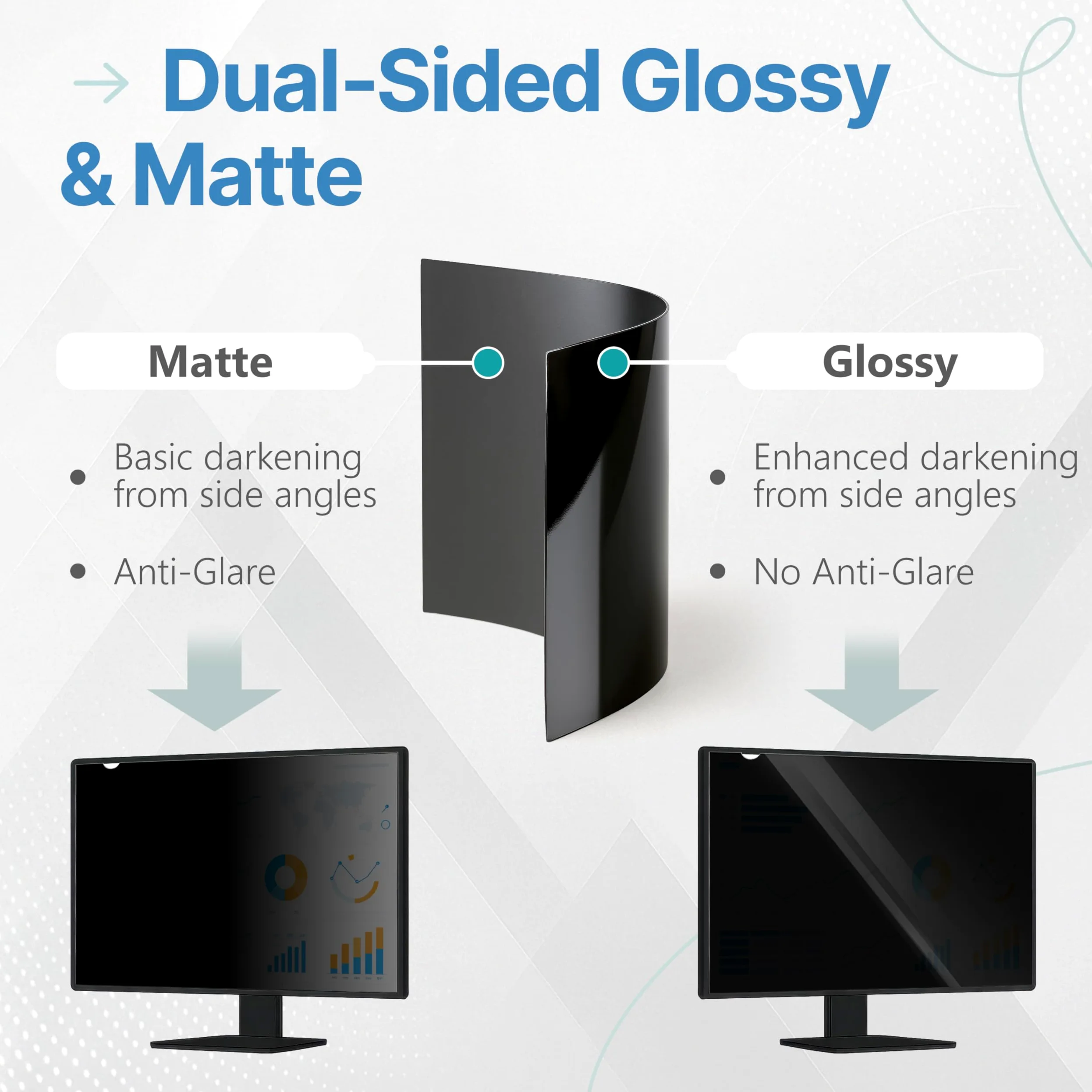 VINTEZ Schermo privacy da 31,5 pollici 16:0.9 per monitor e laptop - Pellicola protettiva antiriflesso per la luce blu Filtro per gli occhi - Schermo del computer Privacy Shield [1 confezione]