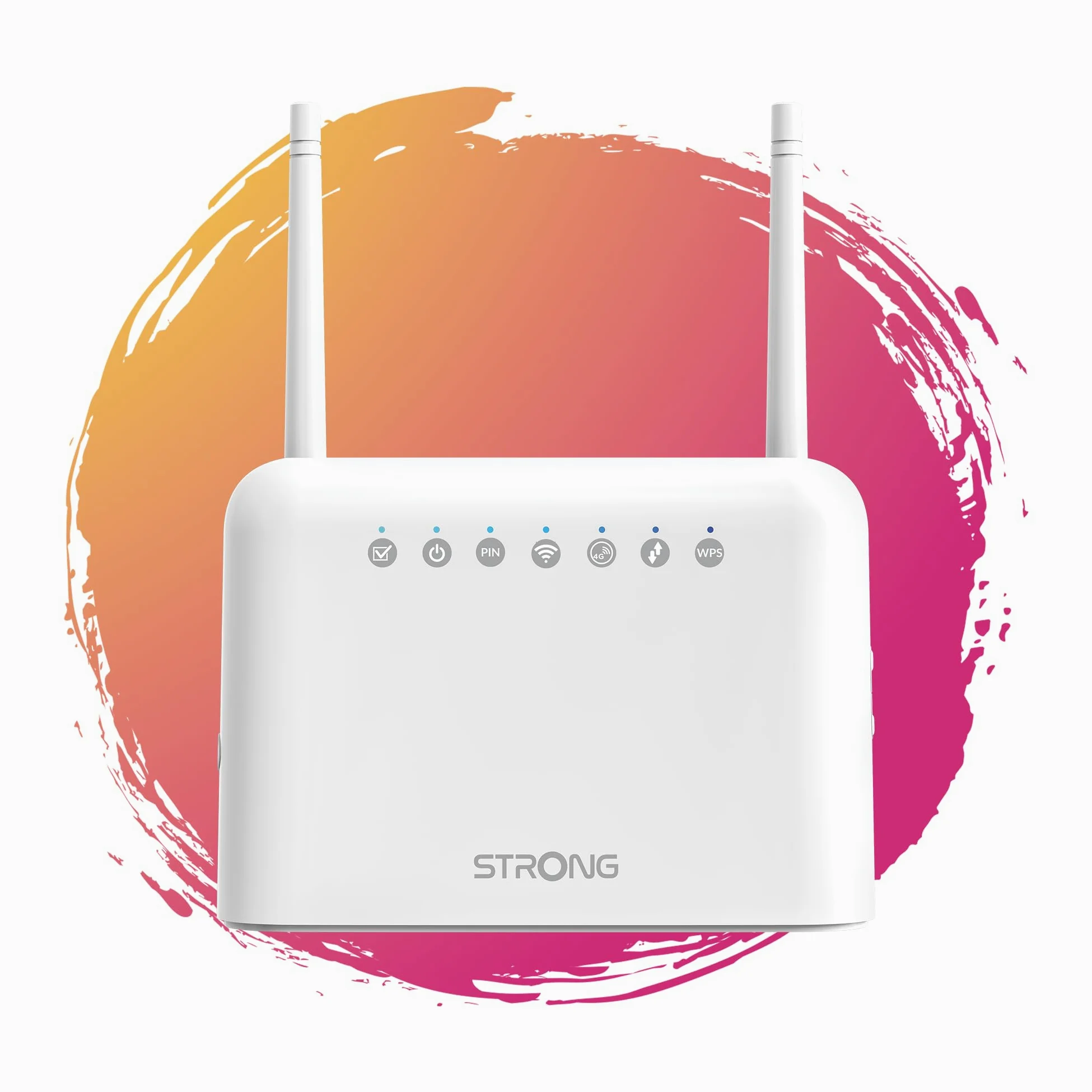 STRONG Router 4G LTE 350, hotspot mobile, fino a 150 Mbps, 4G/300 Mbps, Wi-Fi, ideale per camper o casa del fine settimana, 4 porte LAN, adatto per tutte le schede SIM, bianco