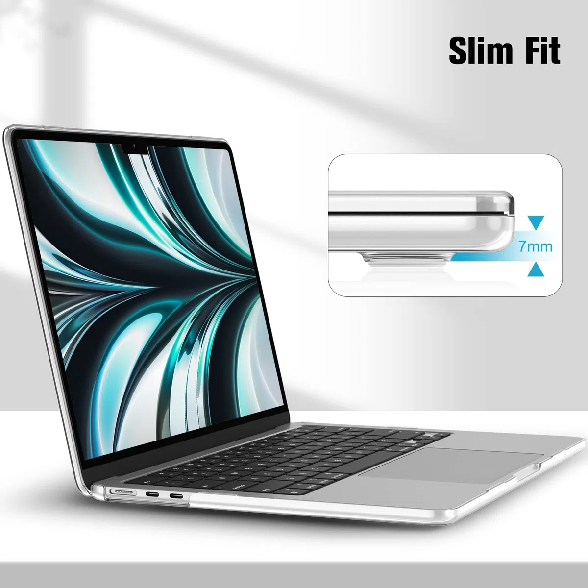 FINTIE Custodia Compatibile con MacBook Air 13.6 Pollici M5/M4/M3/M2 (2026-2022, A3449/A3240/A3113/A2681) - Cover Rigid Trasparente Guscio Case con Cover per Tastiera & Proteggi Schermo, Cristallo