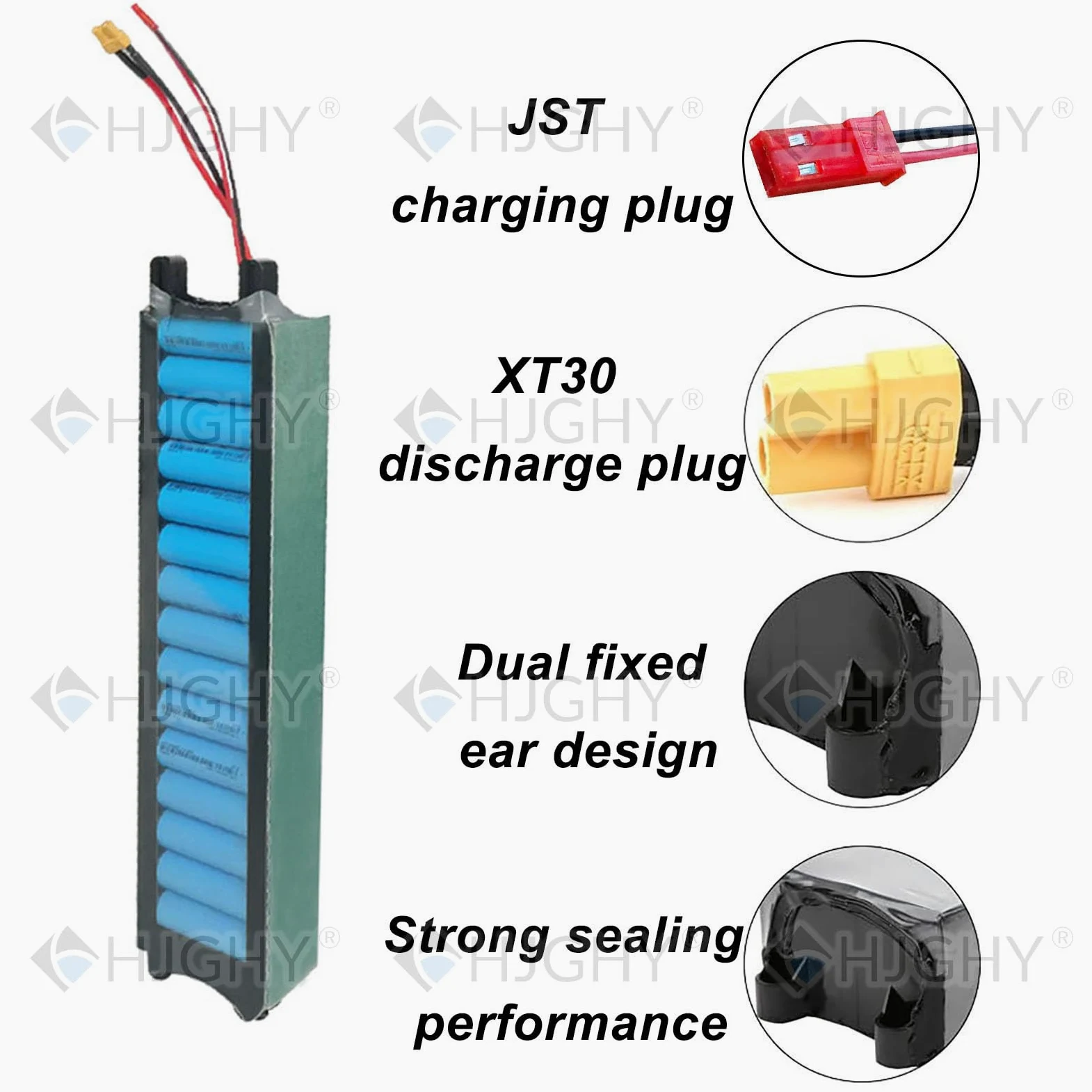Batteria per Monopattino Elettrico M365 36V 10.4Ah 5.2Ah 6.6Ah 7.8Ah Pacco Batteria per Hoverboard 36 Volt Batterie al Litio di Ricambio con connettore XT30+JST