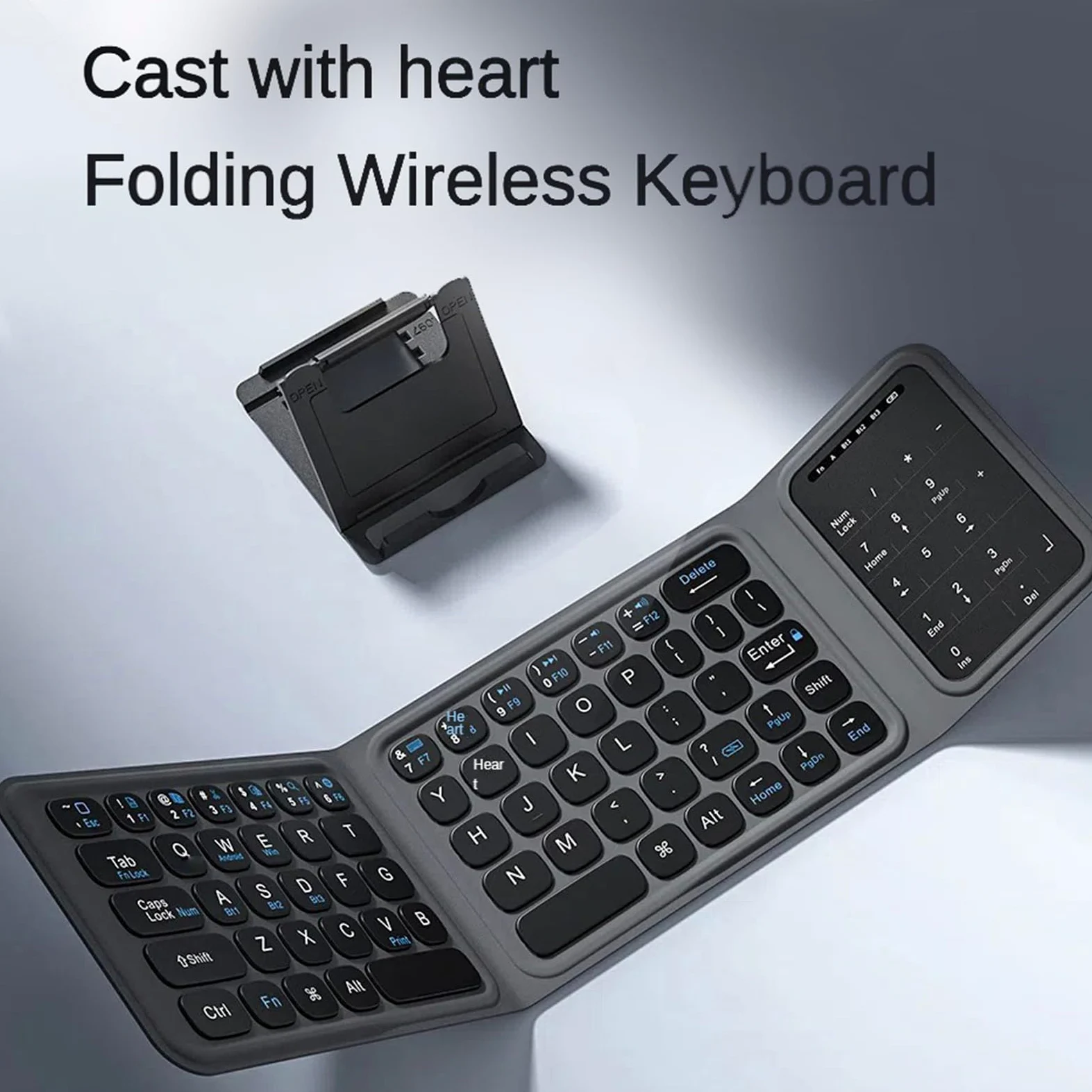 Jectse Tastiera Portatile Pieghevole con Touchpad Touch, Tastiera da Viaggio 5.0 per Tablet PC Portatile, con Tasti di Dimensioni Standard e Trackpad Ampio, per IOS per per Wins