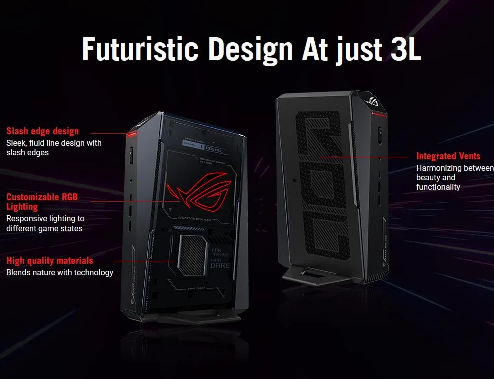 ROGNUC Gaming Mini PC, Intel Core Ultra 9-275HX, GeForce RTX 5070 Ti, 32GB DDR5, Thunderbolt 4, Triple-Fan Cooling, ARGB Lighting (TB, 2)