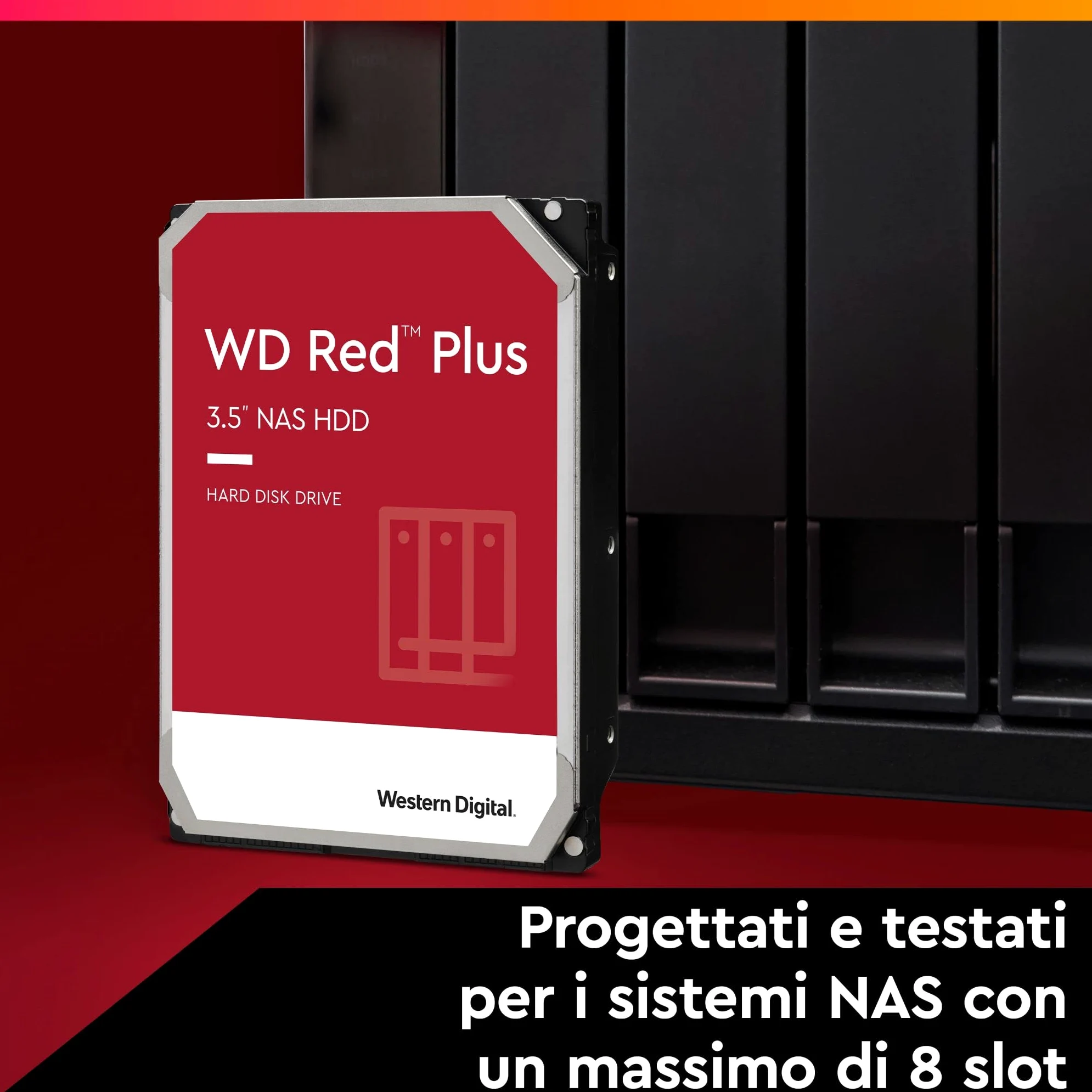 WD Red Plus, 4TB, NAS 3.5" Disco Rigido Interno - Classe 5.400 RPM, SATA 6 GB/S, CMR, Cache 64 MB