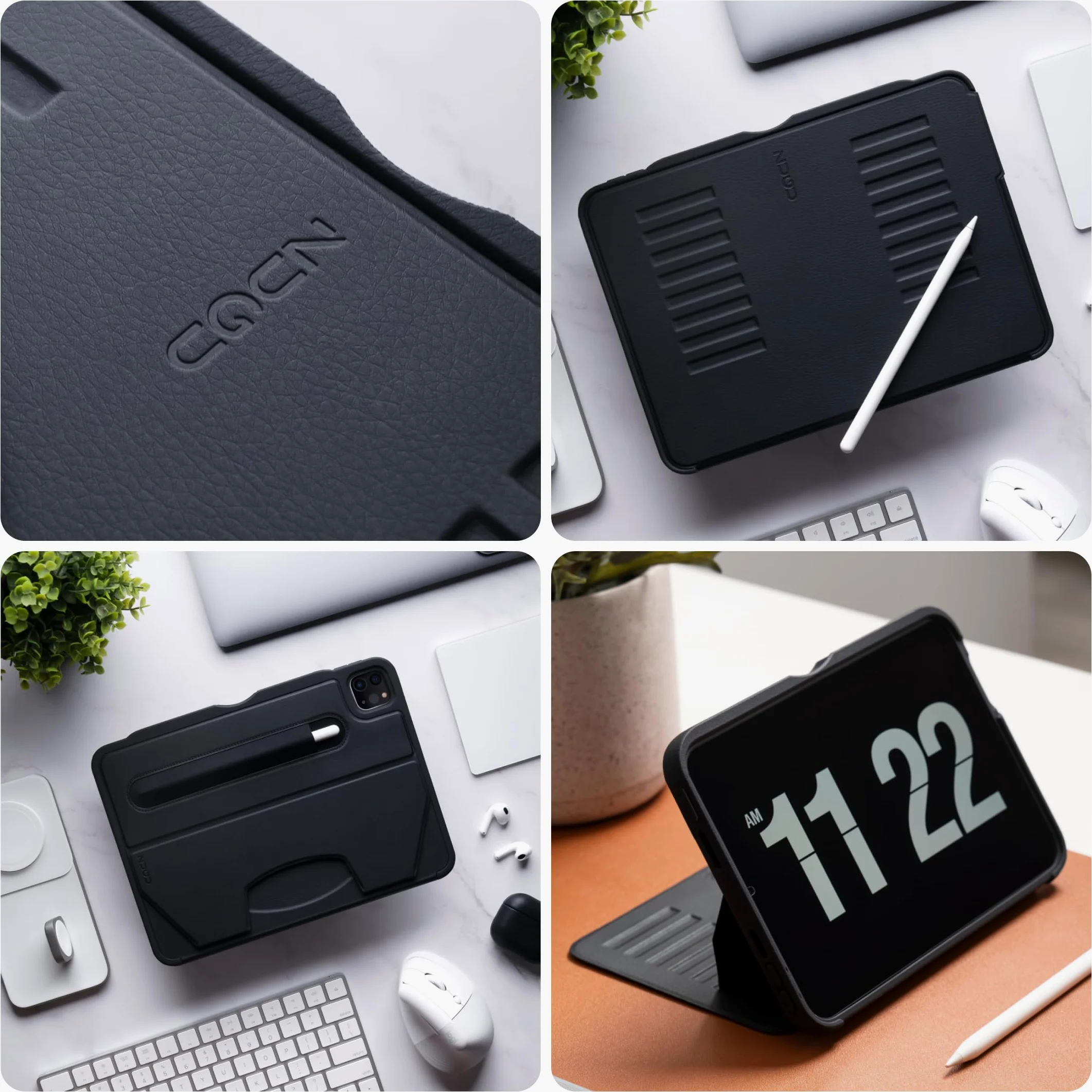 ZUGU CASE Cover per iPad Pro 11 pollici 1a/2a/3a/4a generazione [Nero] | Custodia Protettiva Sottile - Supporto Magnetico Regolabile 8 Angoli - Porta Pencil con Ricarica Wireless - Auto Sleep/Wake