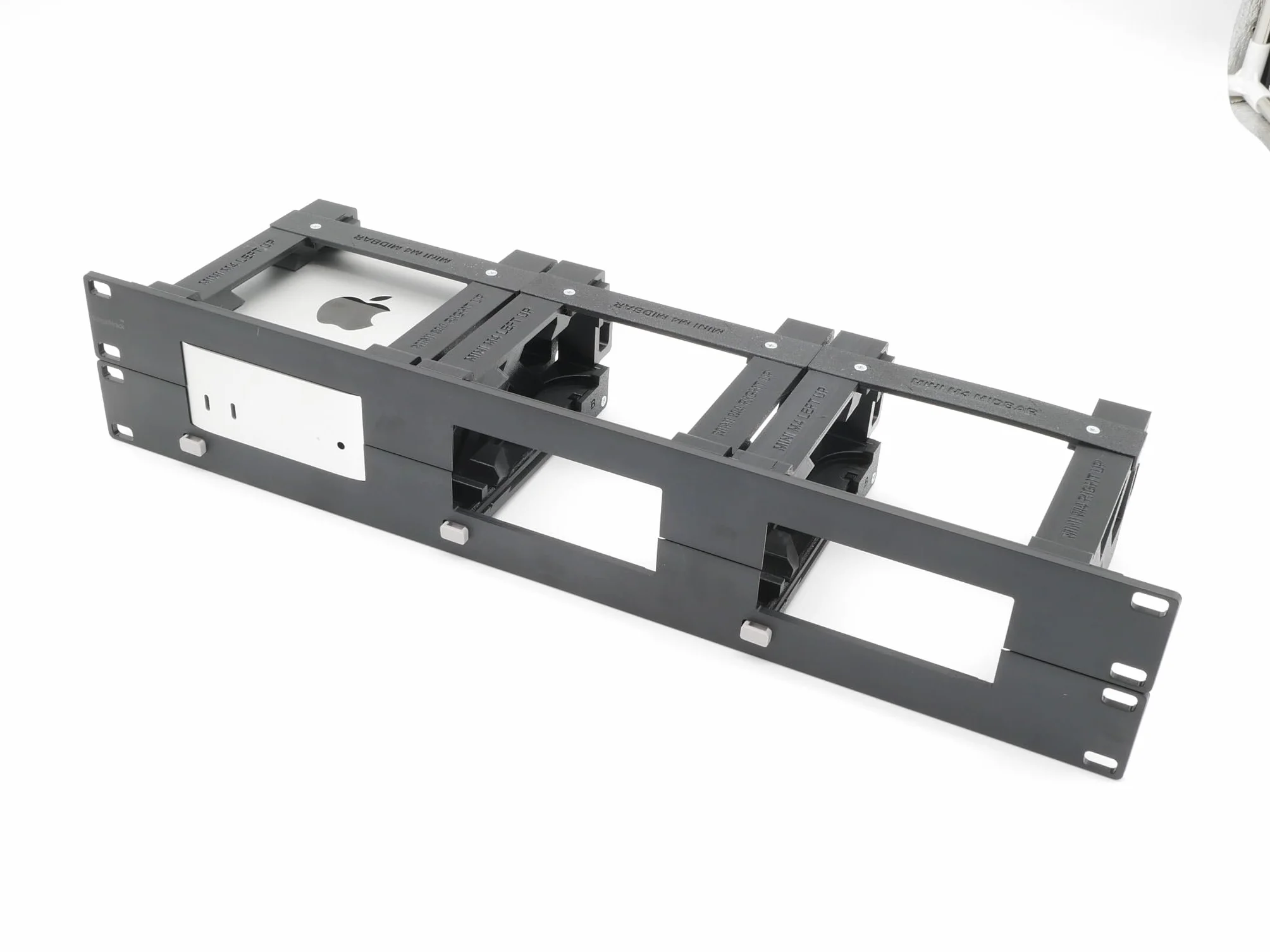 Rack Mount for 1 Apple mac Mini M4 -Remote on/off Button -1 ethernet Keyst.