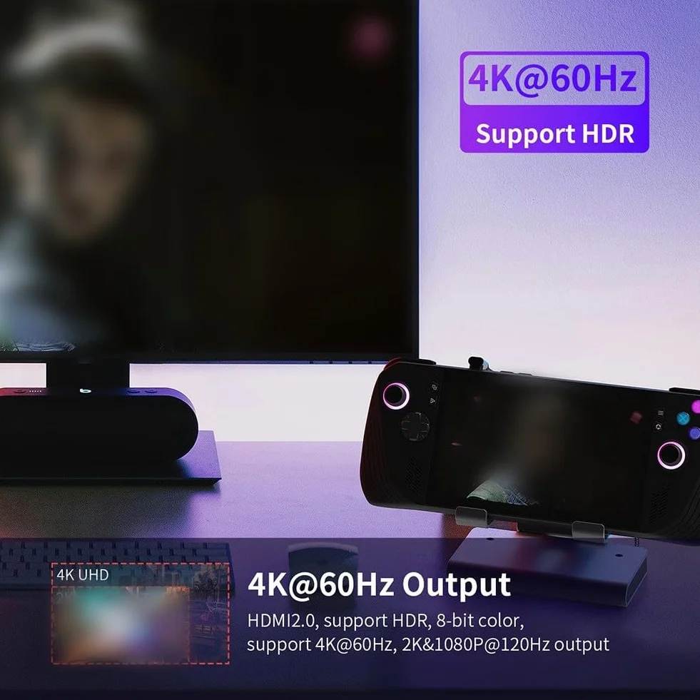 Per Steam Deck, stazione di raffreddamento 4K per XPlayer per Apex Gigabit Ethernet SteamDeck ventola di espansione base di raffreddamento 4K (nero)