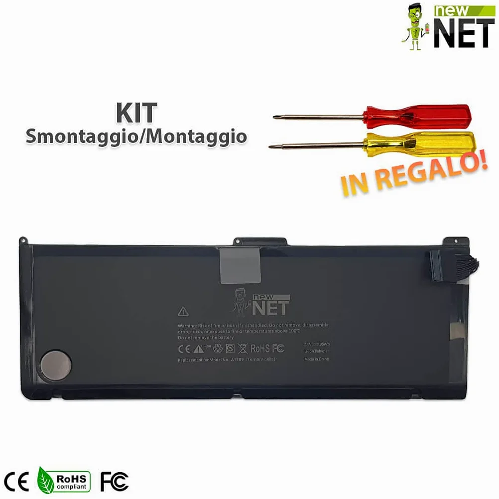 new net Batteries - Batteria [ 7.4 V - 12000 mAh - 95 Wh ] Compatibile con Mac Book PRO 17 A1309 A1297 (2009 Version)