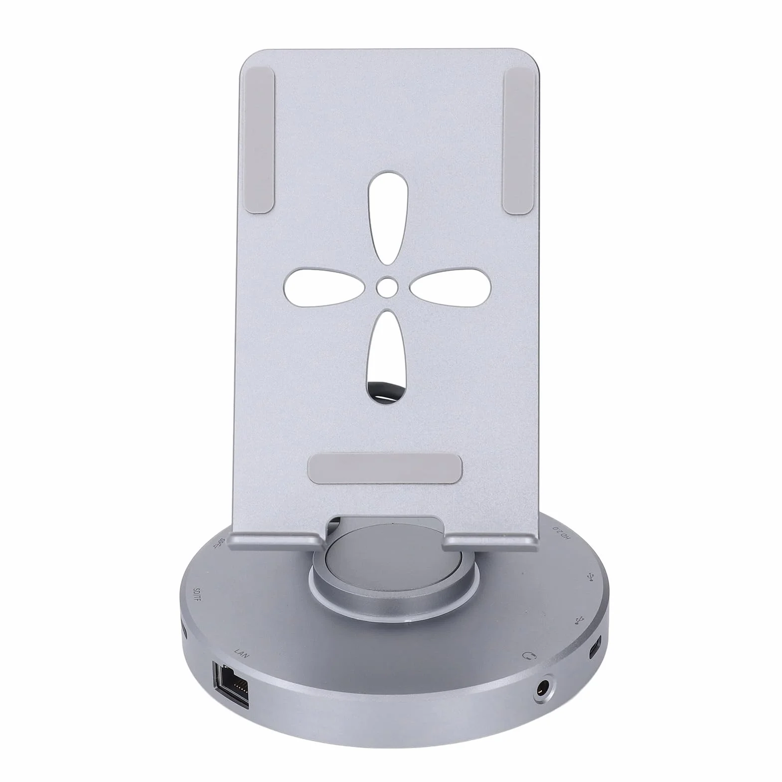 Demeras Docking Station Hub USB 10 in 1 con Supporto per Tablet Laptop e Console di Gioco in Lega di Alluminio