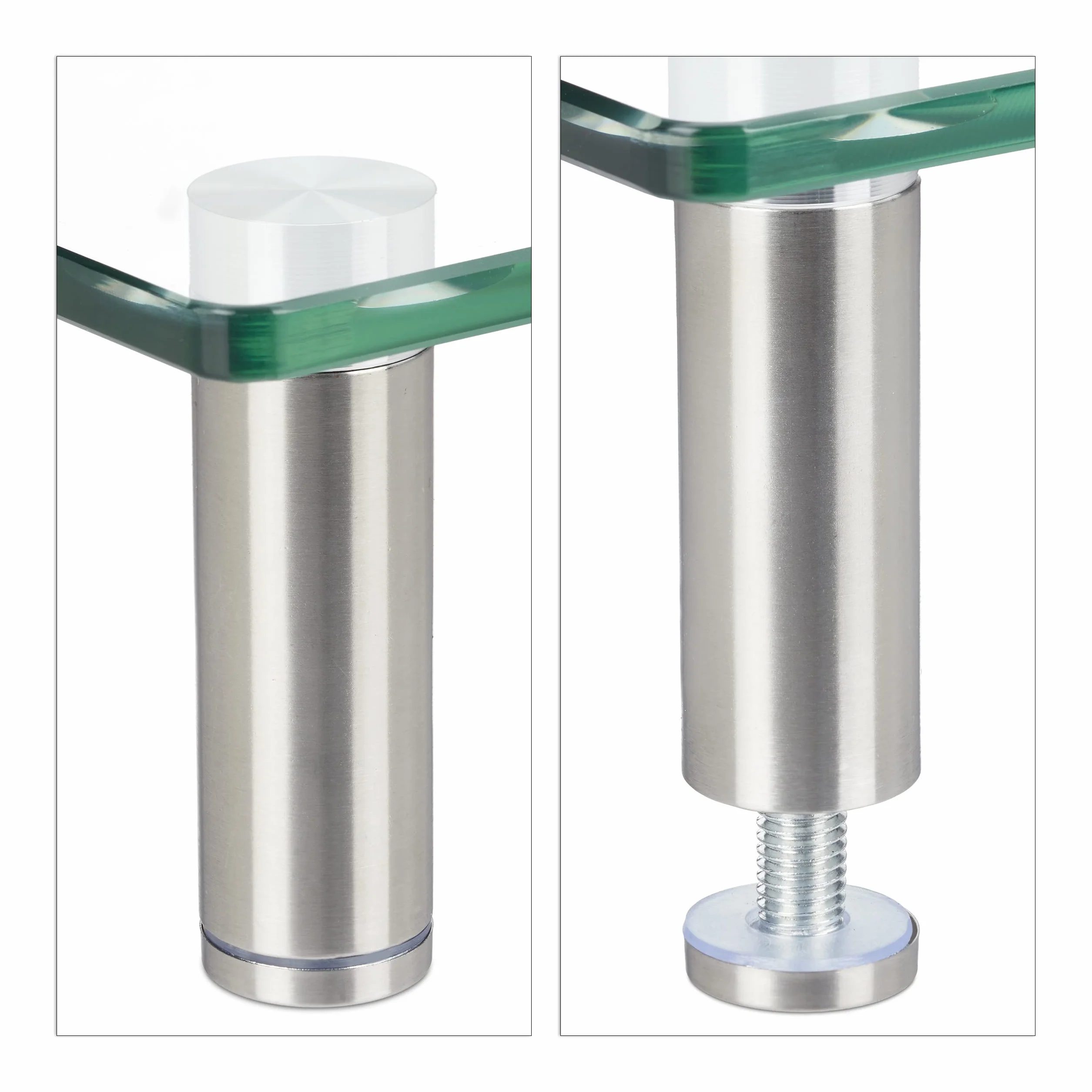 Relaxdays Supporto Monitor, Alzatina per TV, Standing Computer Desk, Rialzo Scrivania, Regolabile, 38,5x24, trasparente