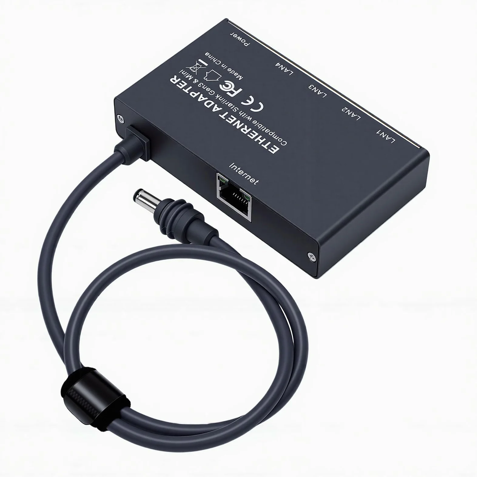 ASHATA Adattatore a prestazioni stabili per Gen3 Mini Splitter Ethernet a 4 porte, connessione a bassa latenza per trasmissione HD di giochi