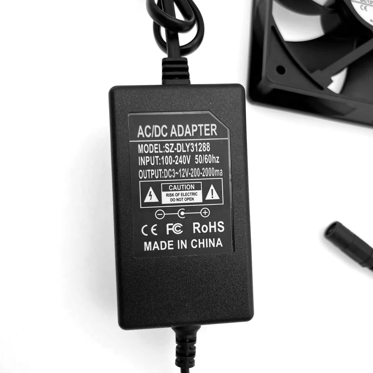 JZK 0.3A DC 12V 12cm Ventola di raffreddamento con controllo velocità regolabile, 12025 ventilatore brushless con griglia metallica per ventilatore per animali domestici, macchina ghiaccio, case PC