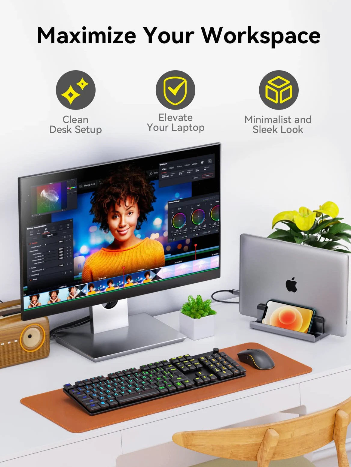 Dock USB C, QUUGE 8 in 1 MacBook Dock con HDMI 4K@60Hz, 2x USB 3.0, Gigabit Ethernet, 100 W PD, SD/TF 3.0, Laptop Docking Station con supporto per MacBook Air/Pro M3, Dell