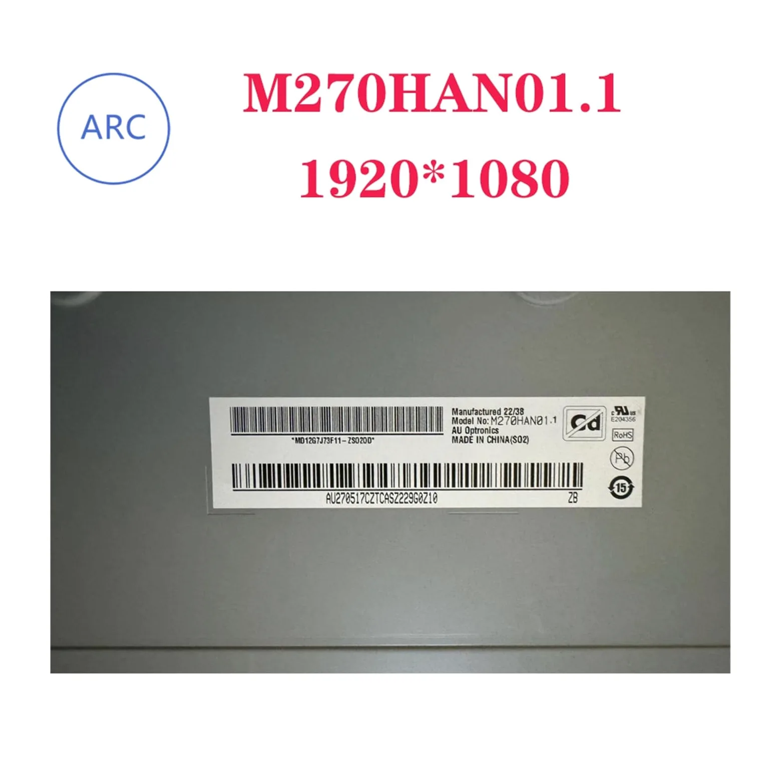 Schermo LCD da 27", M270HAN01.1, IPS FHD 1920×1080 non touch