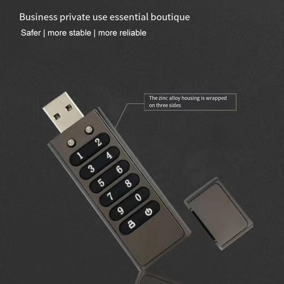 USB criptato portatile con funzione di blocco automatico e velocità di trasferimento USB 3 0 per backup senza sforzo