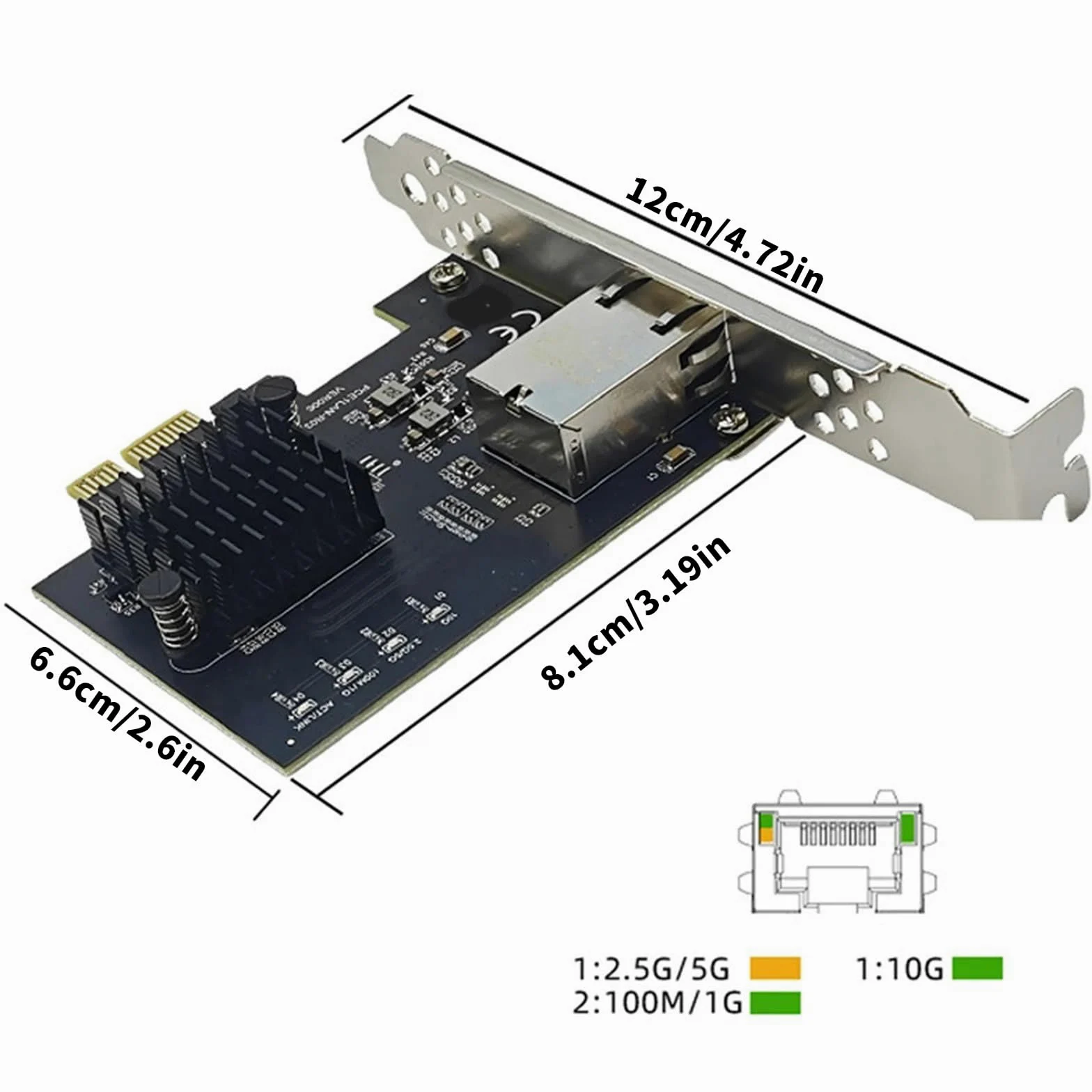 Scheda Rete per Server Gigabit RJ45 PCIE4.0 da 10 Gbps Scheda Rete Chip RTL8127AT Staffa a Basso Profilo per Accessori per Desktop Adattatore Rete
