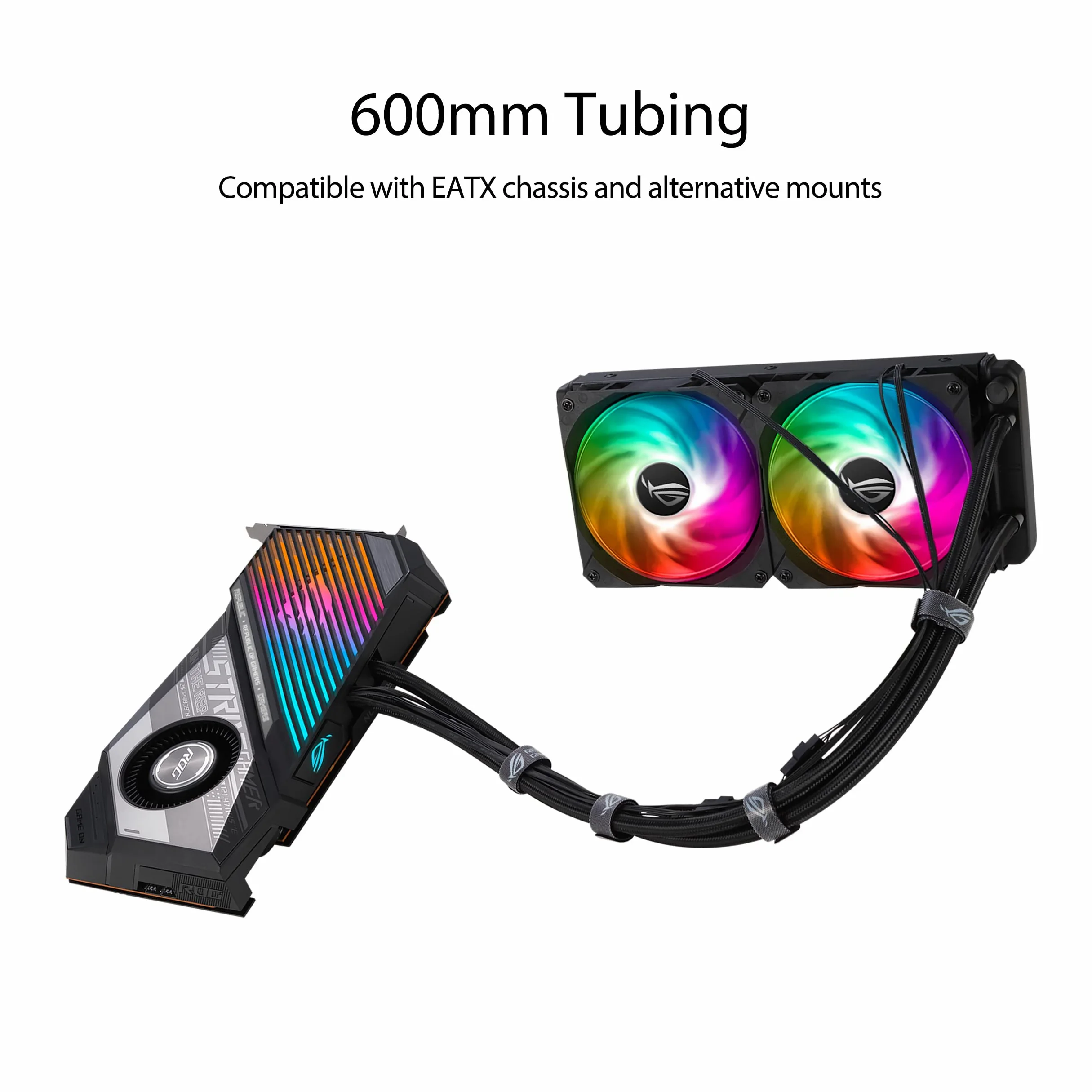 ASUS ROG Strix LC AMD Radeon RX 6800 XT OC Edition Scheda Grafica, PCIe 4.0, 16GB GDDR6, AMD RDNA 2, HDMI 2.1, DisplayPort 1.4a, Raffreddamento a Liquido, Radiatore 240mm, Tubi da 600mm, ARGB, Nero