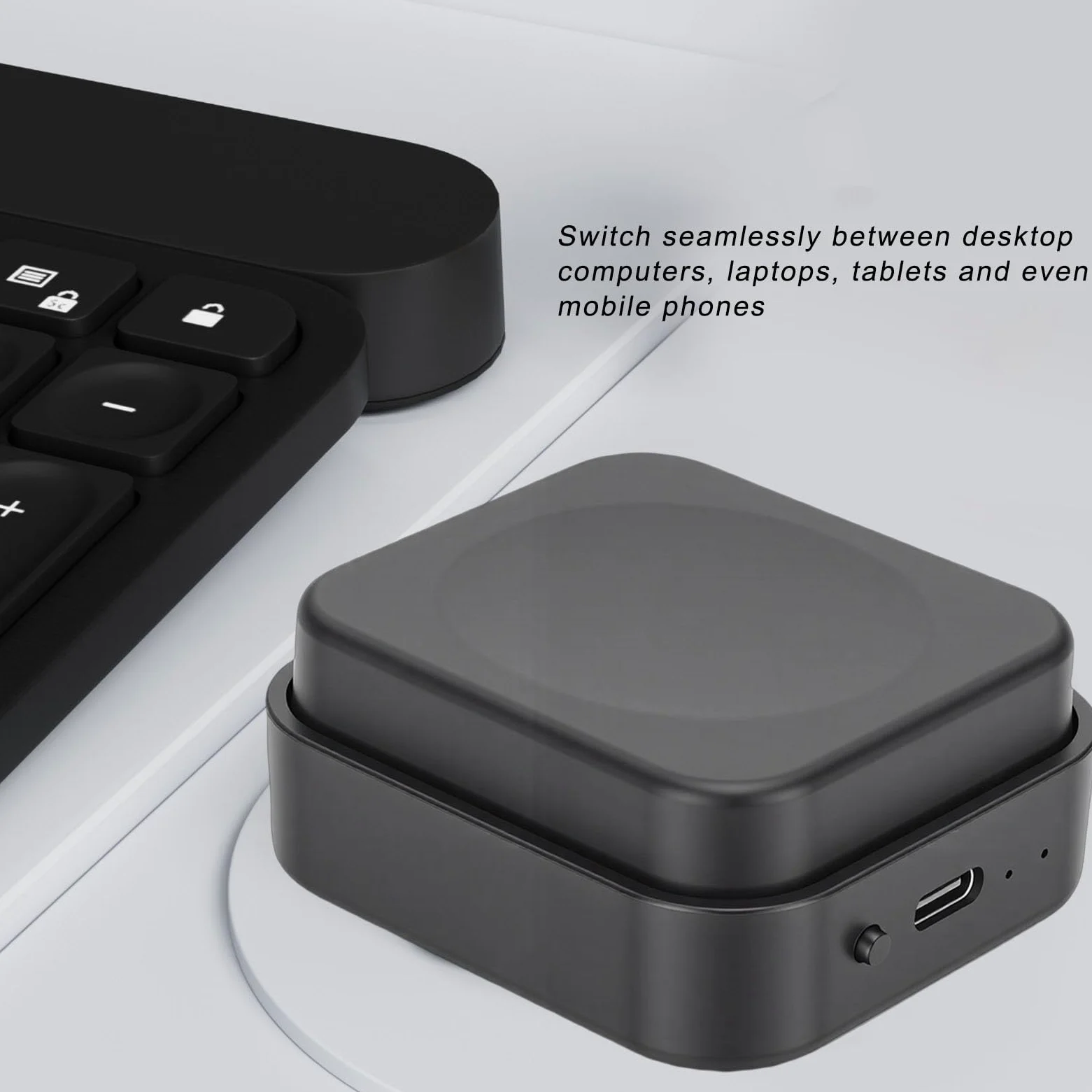 Vikye Tastierino a Tasto Singolo, Tastierino Macro a 3 Livelli, Programmabile con Bluetooth/2.4G/cablato, Input di 18 Caratteri, Tasto Grande, per Personalizzazione di