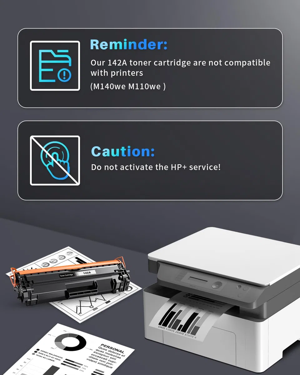 142A con chip cartuccia toner compatibile con HP 142A per HP Laserjet MFP M140w M110w M110 M140 M140w M139w M139 (1 nero)