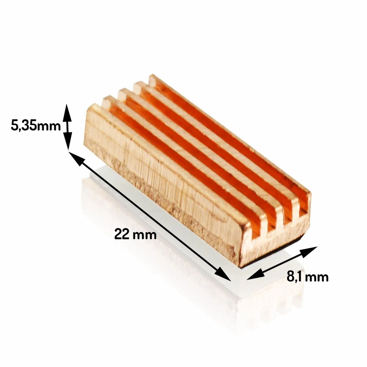 AABCOOLING Ram Heatsink 4 - Set di 8 dissipatori per memoria delle schede grafiche e altri componenti elettronici che necessitano di efficienza di raffreddamento passivo