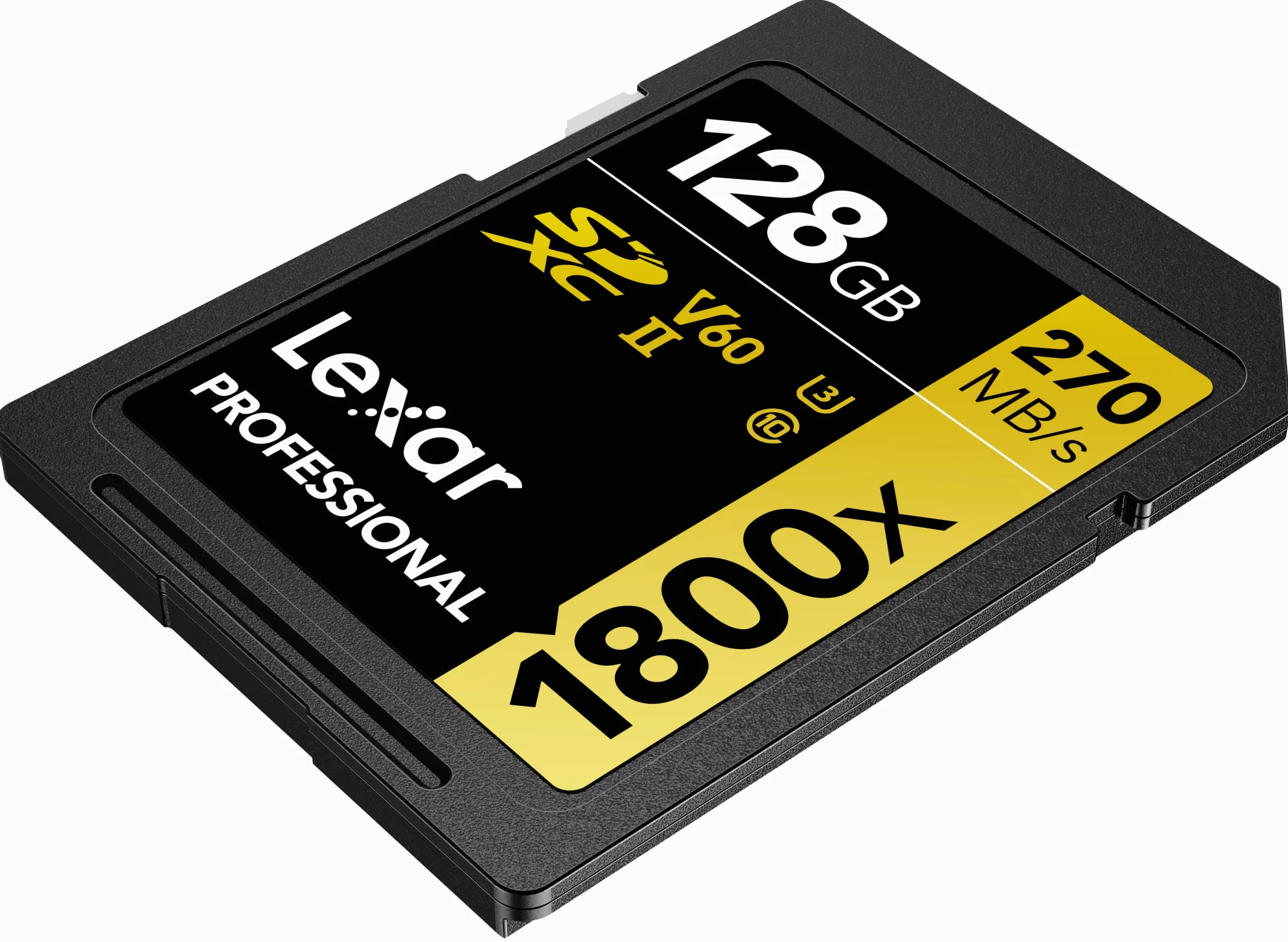 Lexar SDXC Professional 128GB 1800x UHS-II serie GOLD, Classe 10, U3, V60, per Registrazione video in 4K, nero
