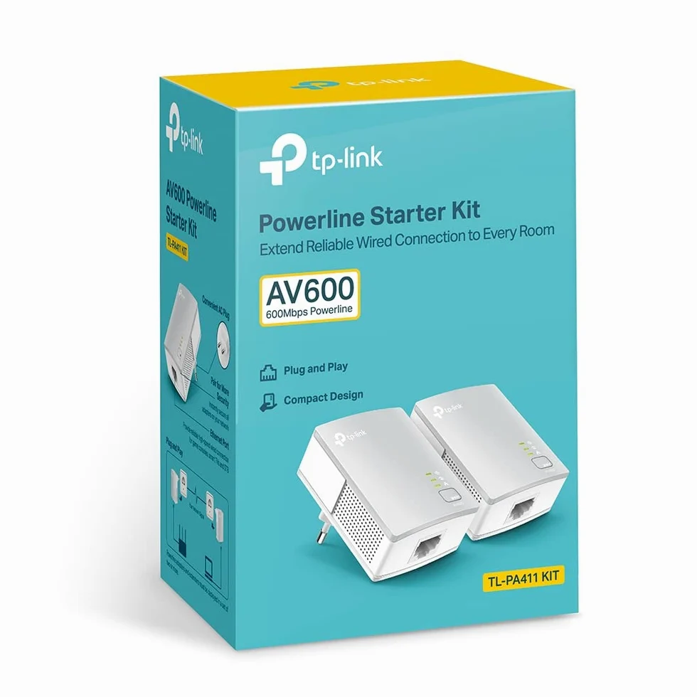 TP-Link TL-PA411KIT Powerline Adapter Starter Kit, 500 Mbps, 2 Pezzi