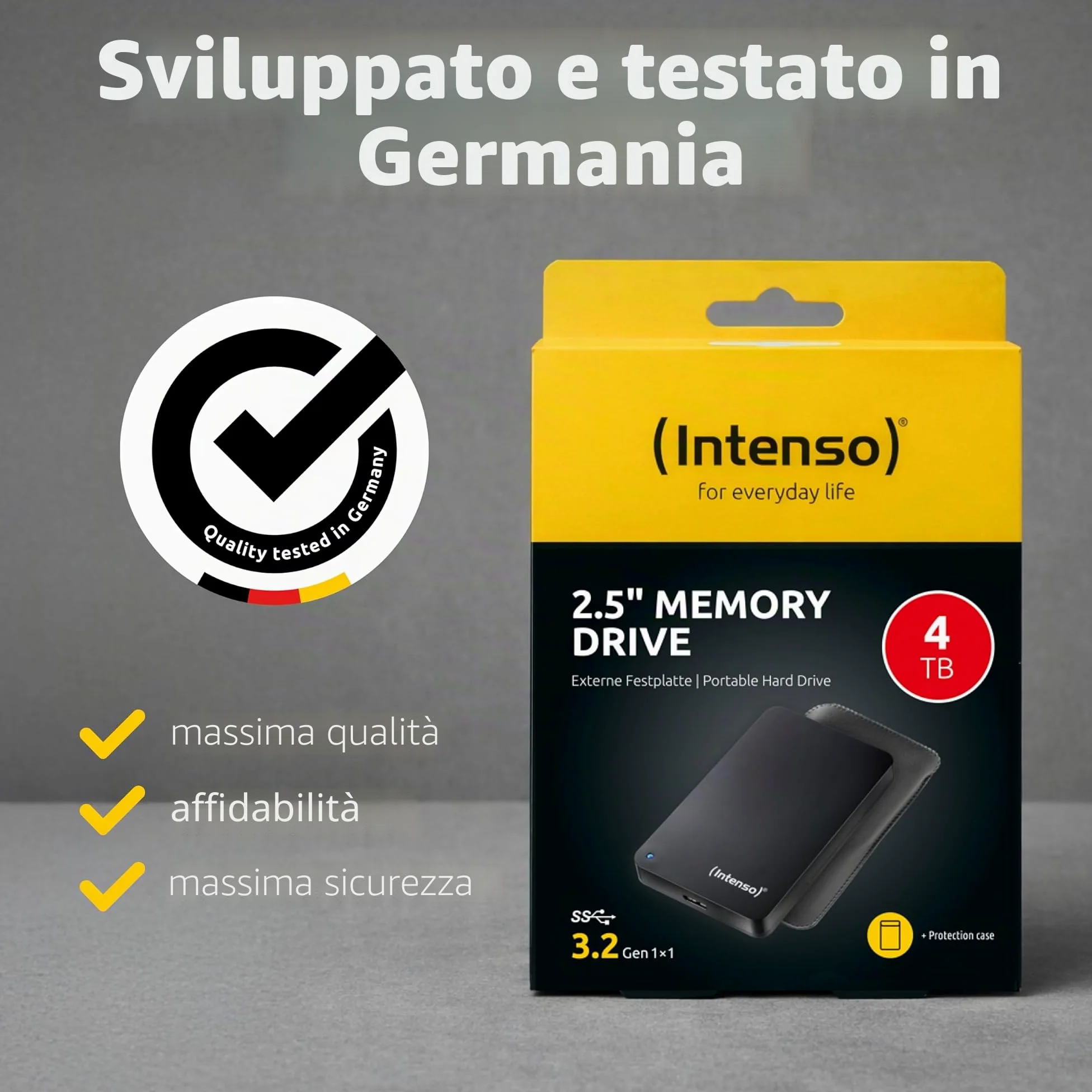 Intenso Memory Drive - Disco rigido esterno 4000 GB, colore: Nero