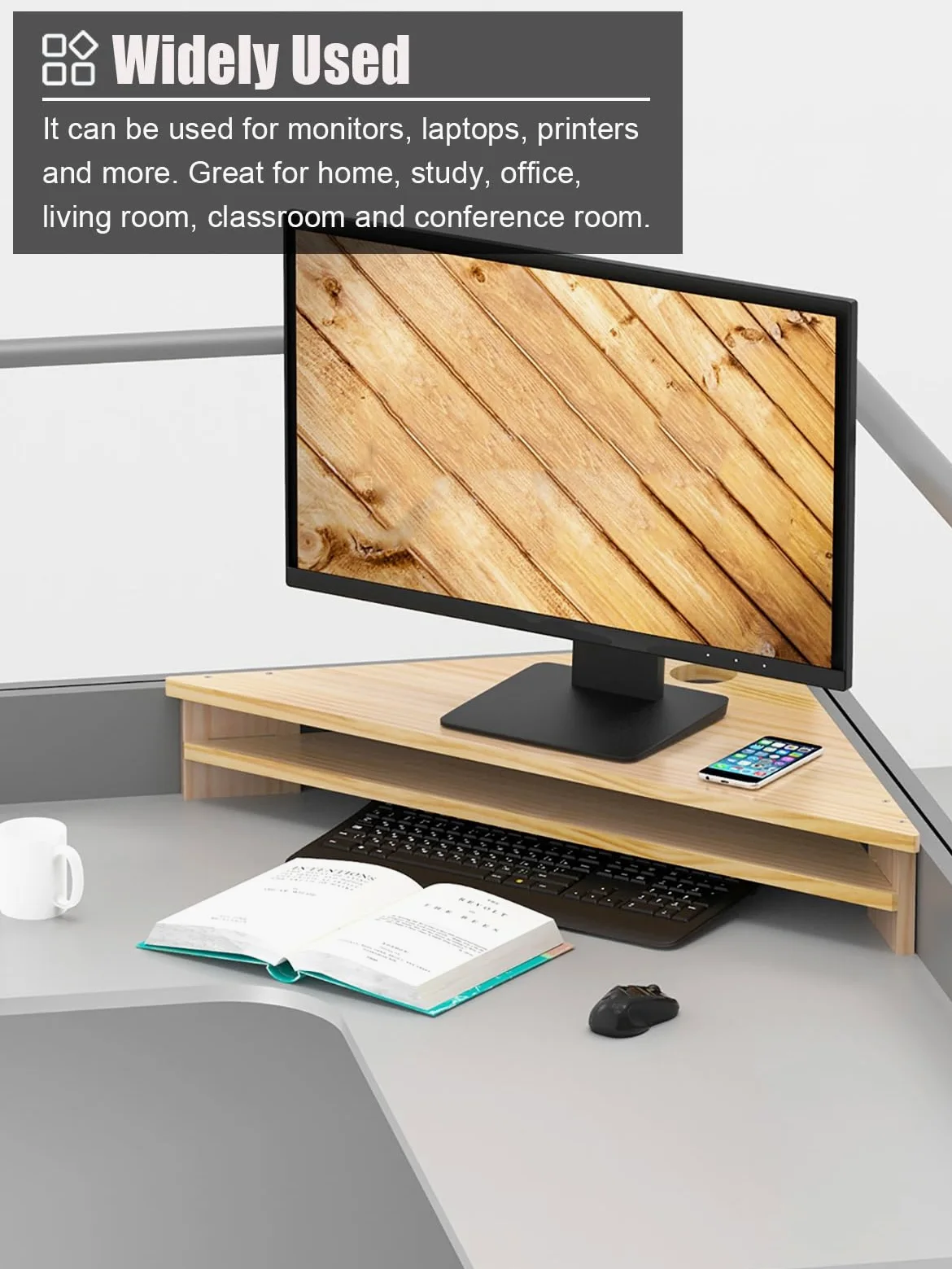 supporto da scrivania per computer, Supporto for monitor angolare a 2 livelli